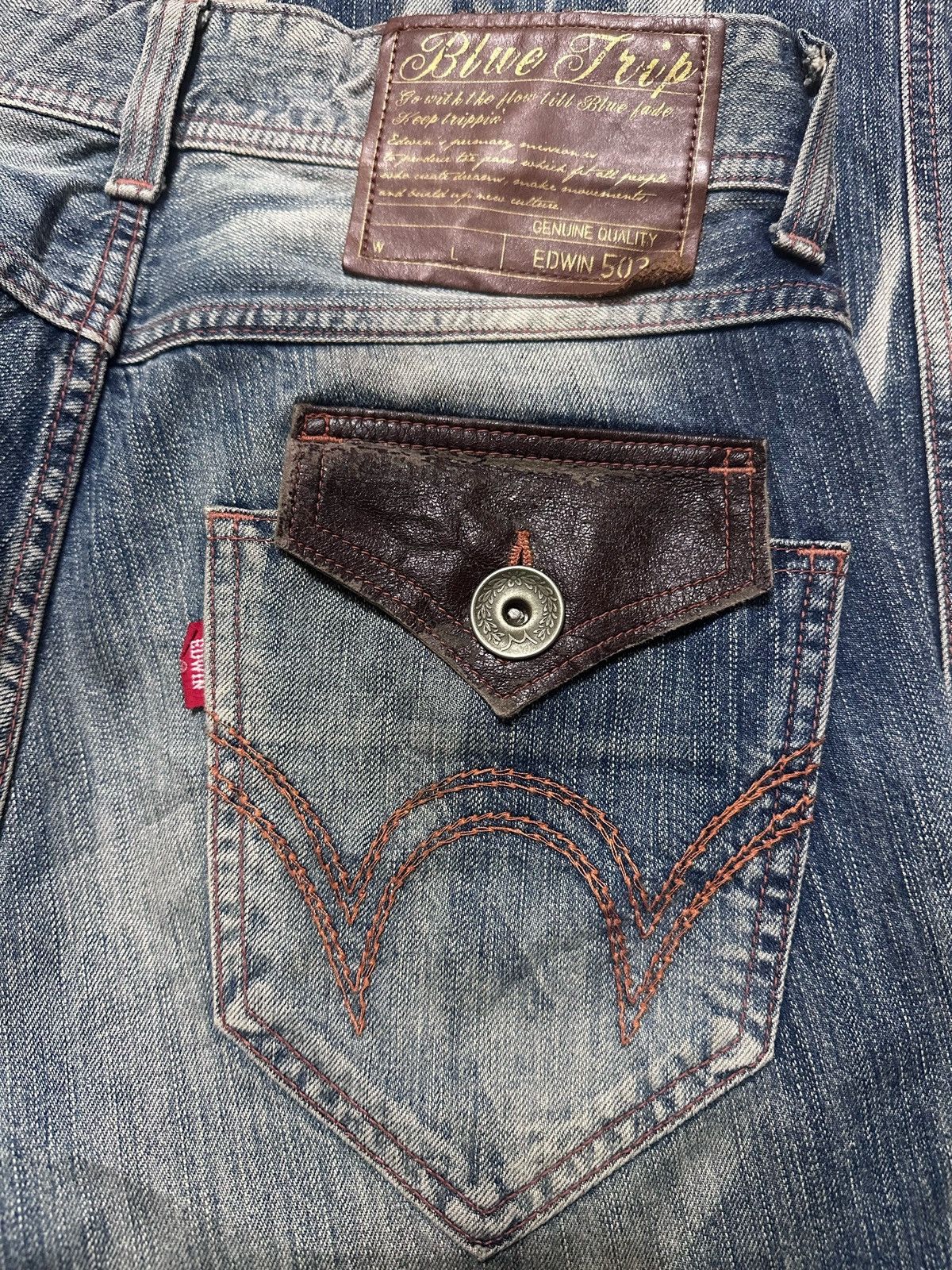 Edwin × If Six Was Nine × Le Grande Bleu (L.G.B.) RARE ‼️ Edwin 503 Blue Trip Mud Wash Denim Jeans Size US 32 / EU 48 - 6 Thumbnail