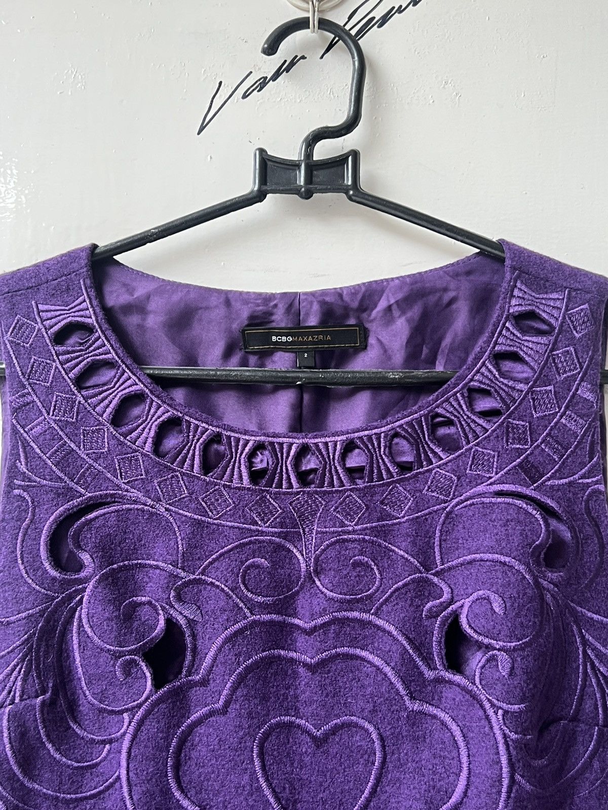 Bcbgmaxazria BCBG MAX AZRIA Purple Mini Dress Size XS / US 0-2 / IT 36-38 - 9 Thumbnail