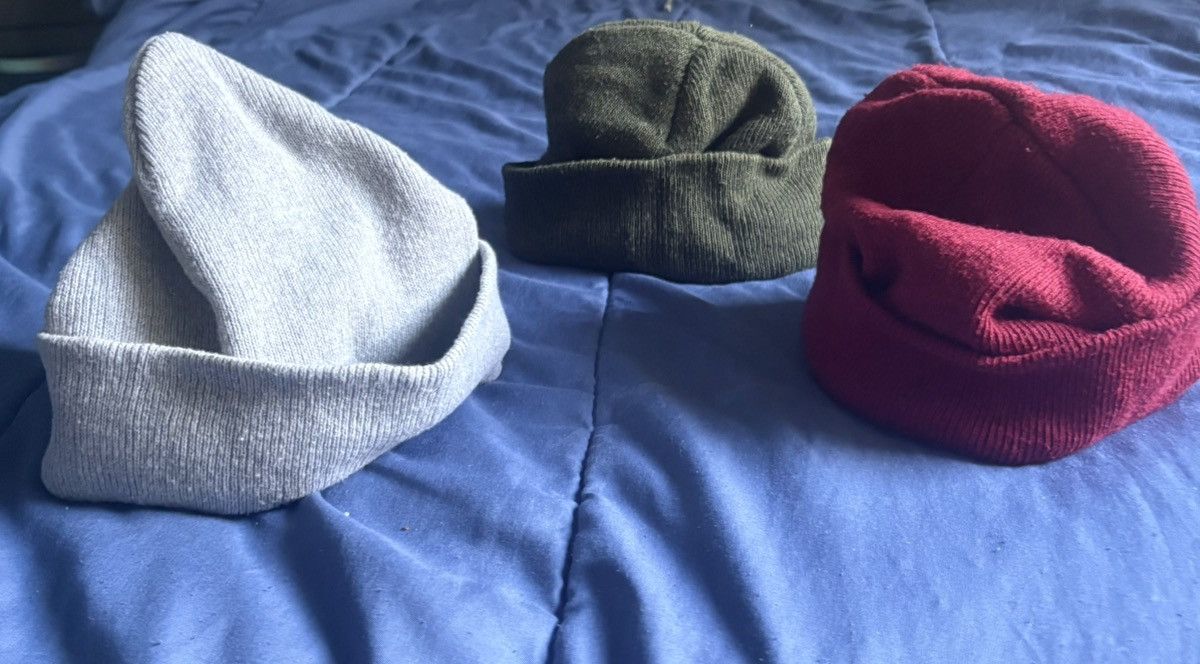 Other Gray Olive Red Beanie Hat Casual One Size Set of 3 Size ONE SIZE - 2 Thumbnail