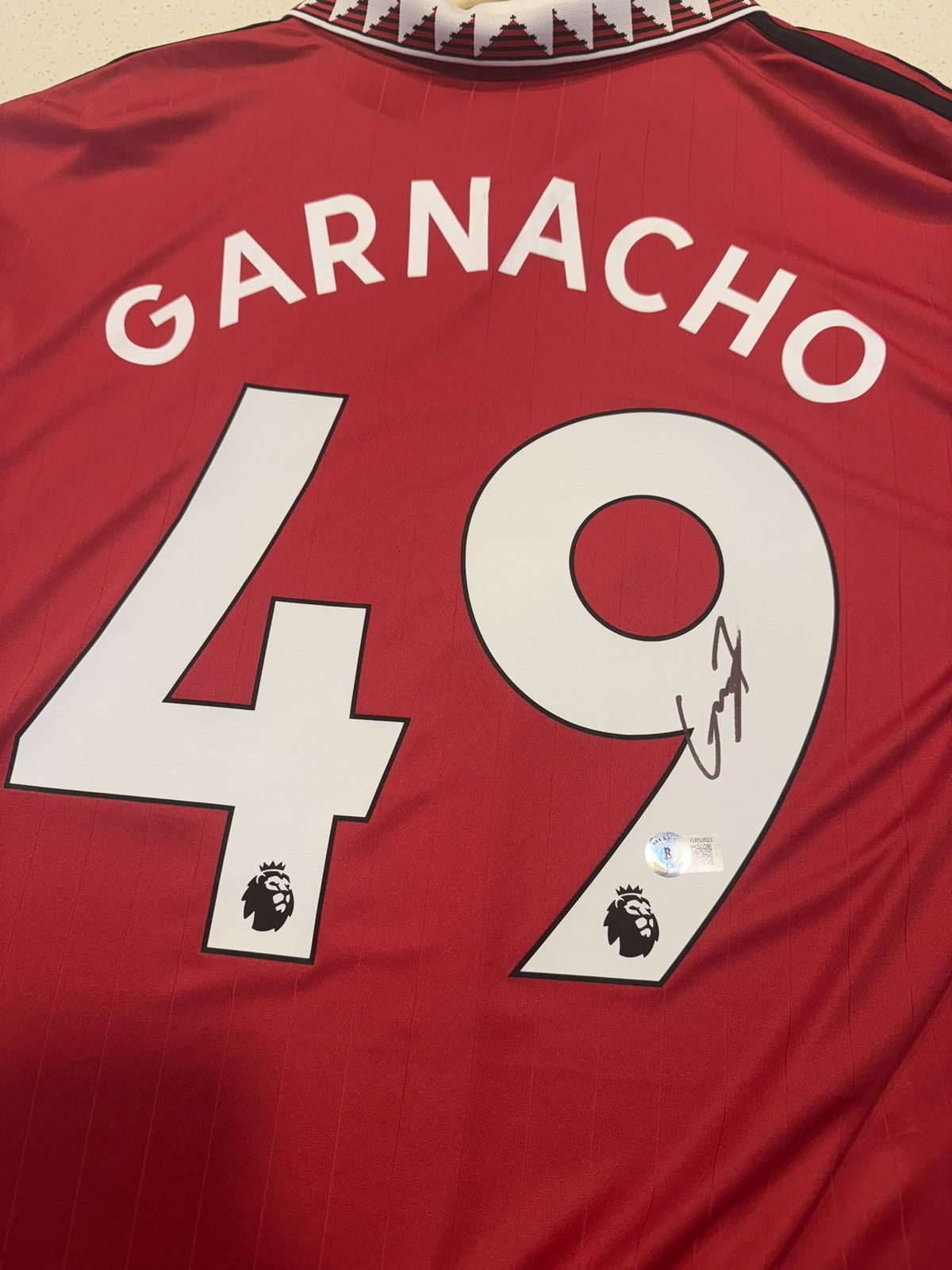 Adidas Signed Manchester United #49 Alejandro Garnacho Jersey Size US L / EU 52-54 / 3 - 1 Thumbnail