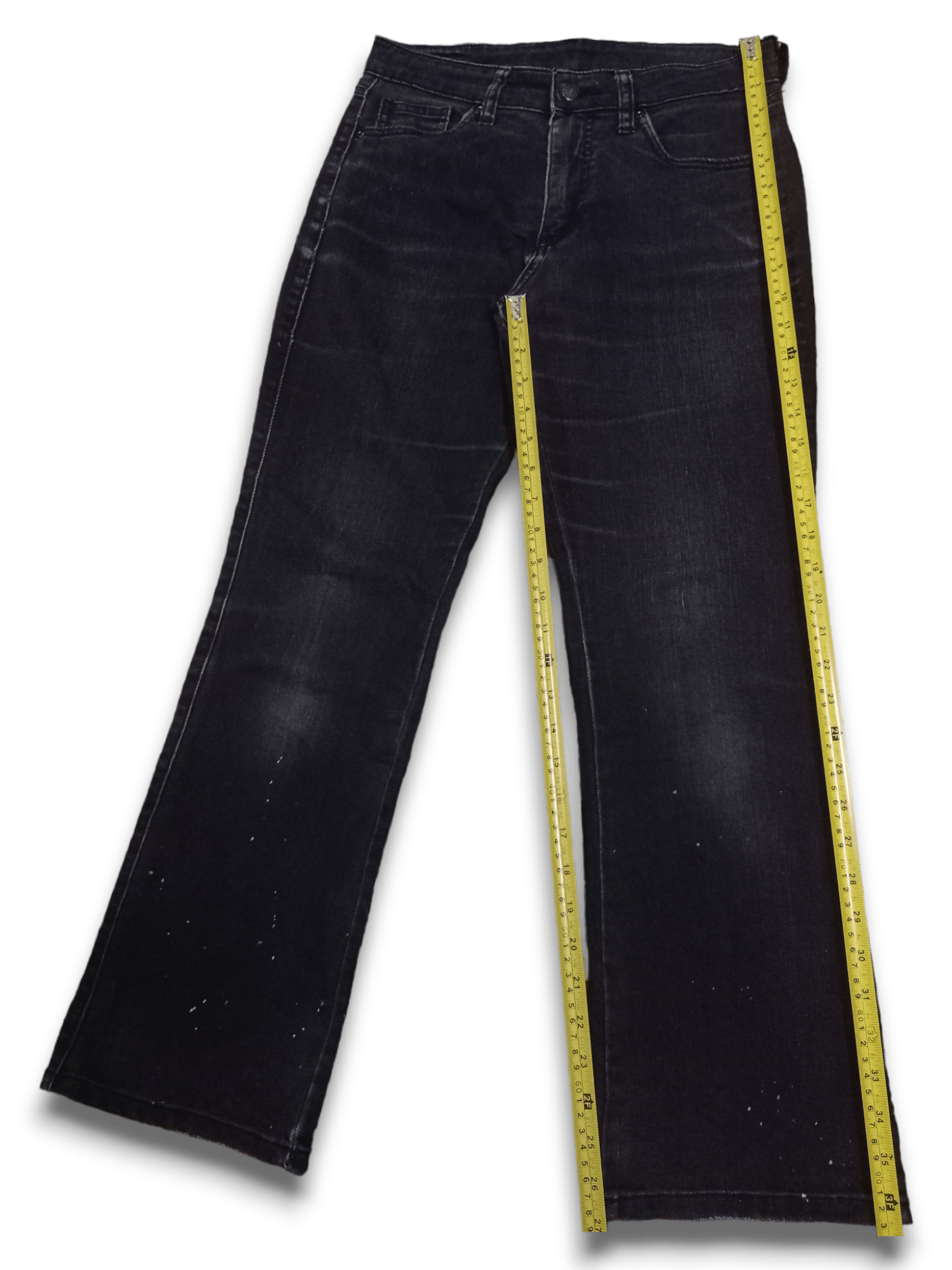 Japanese Brand × Uniqlo Vintage Uniqlo Paint Splatter Flares Style High Rise Denim Size US 28 / EU 44 - 11 Thumbnail