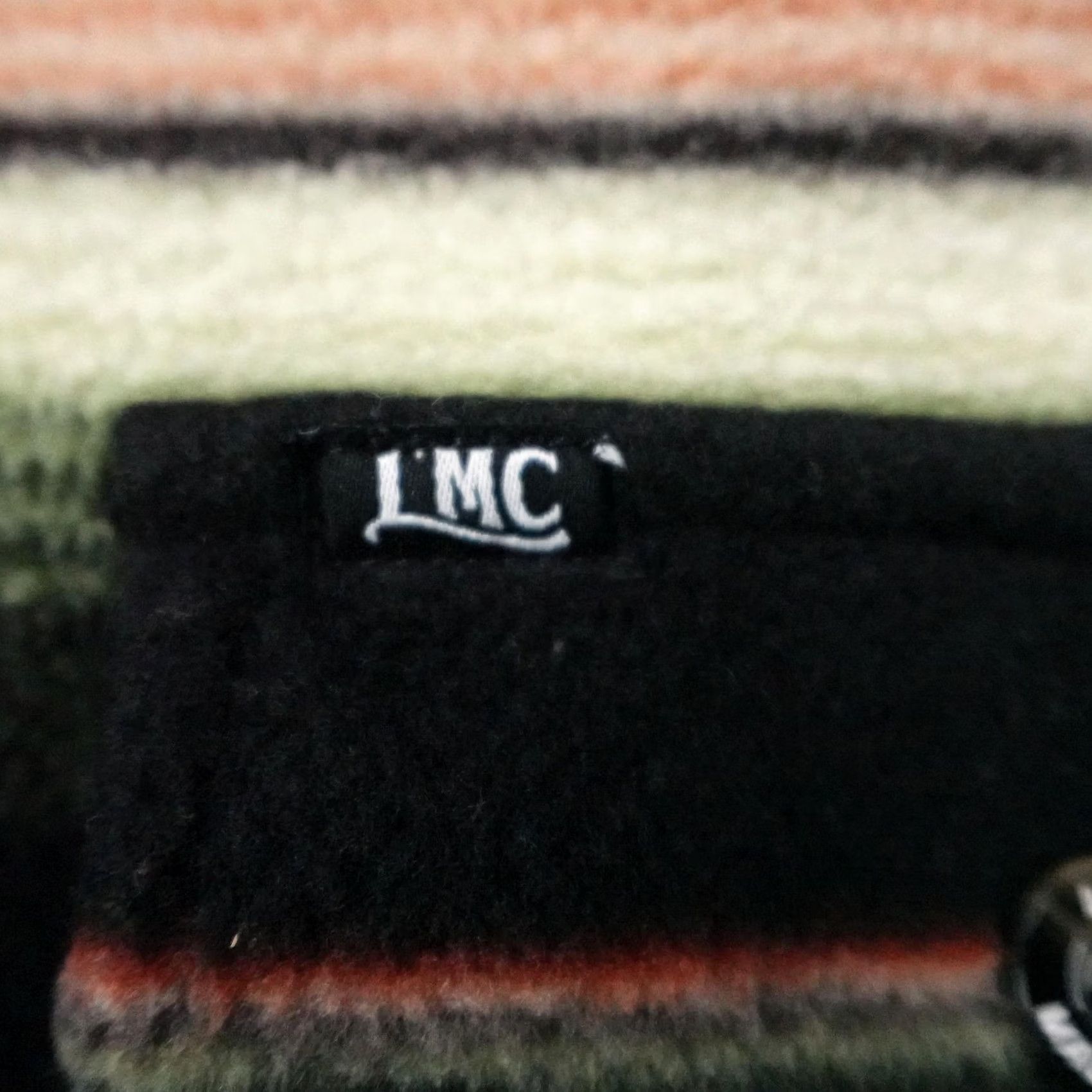 Vintage Loser Machine Mens Large Black Orange Green Striped Fleece Button Up Skate Size US L / EU 52-54 / 3 - 3 Thumbnail