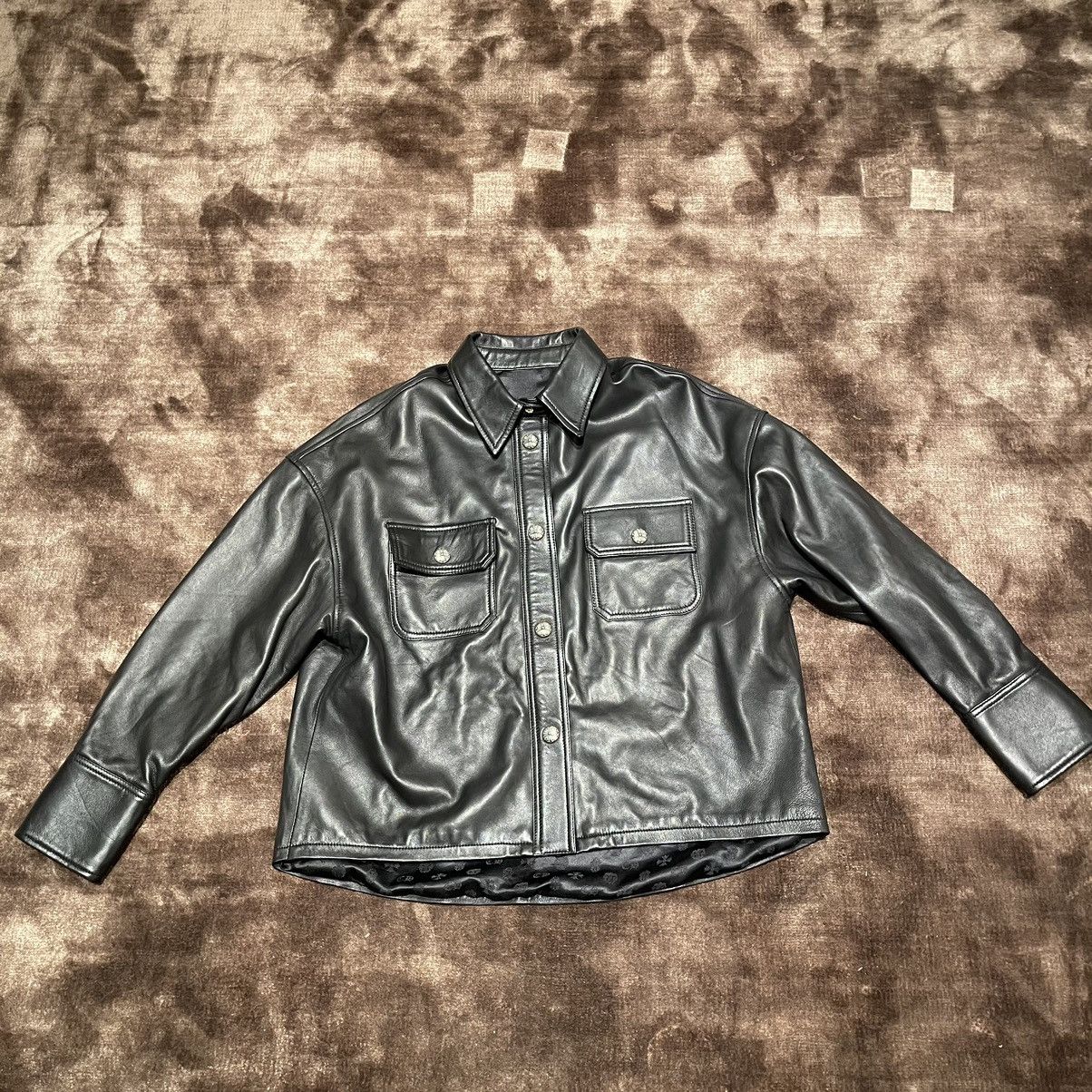 Chrome Hearts Chrome Hearts Black Leather Button Jacket Size US S / EU 44-46 / 1 - 1 Thumbnail