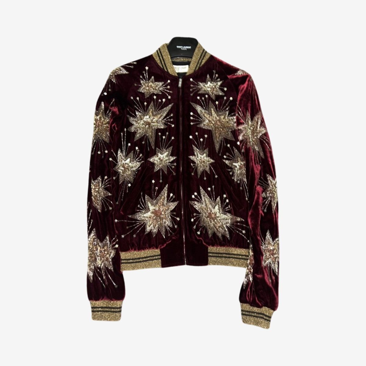 Saint Laurent Paris *RARE* Saint Laurent Paris SS15 Star Velvet Jacket Size US XS / EU 42 / 0 - 6 Thumbnail