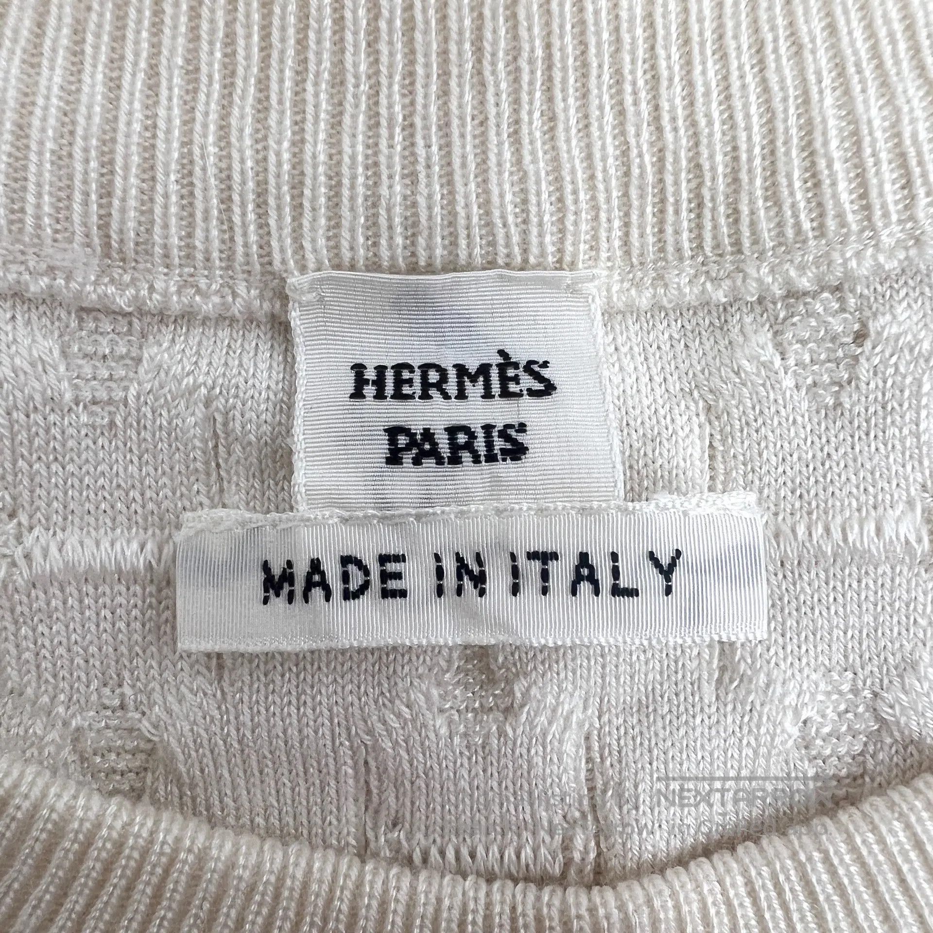Hermes Hermes Ivory lock closure jacquard mulberry silk round-nec Size XS / US 0-2 / IT 36-38 - 5 Thumbnail
