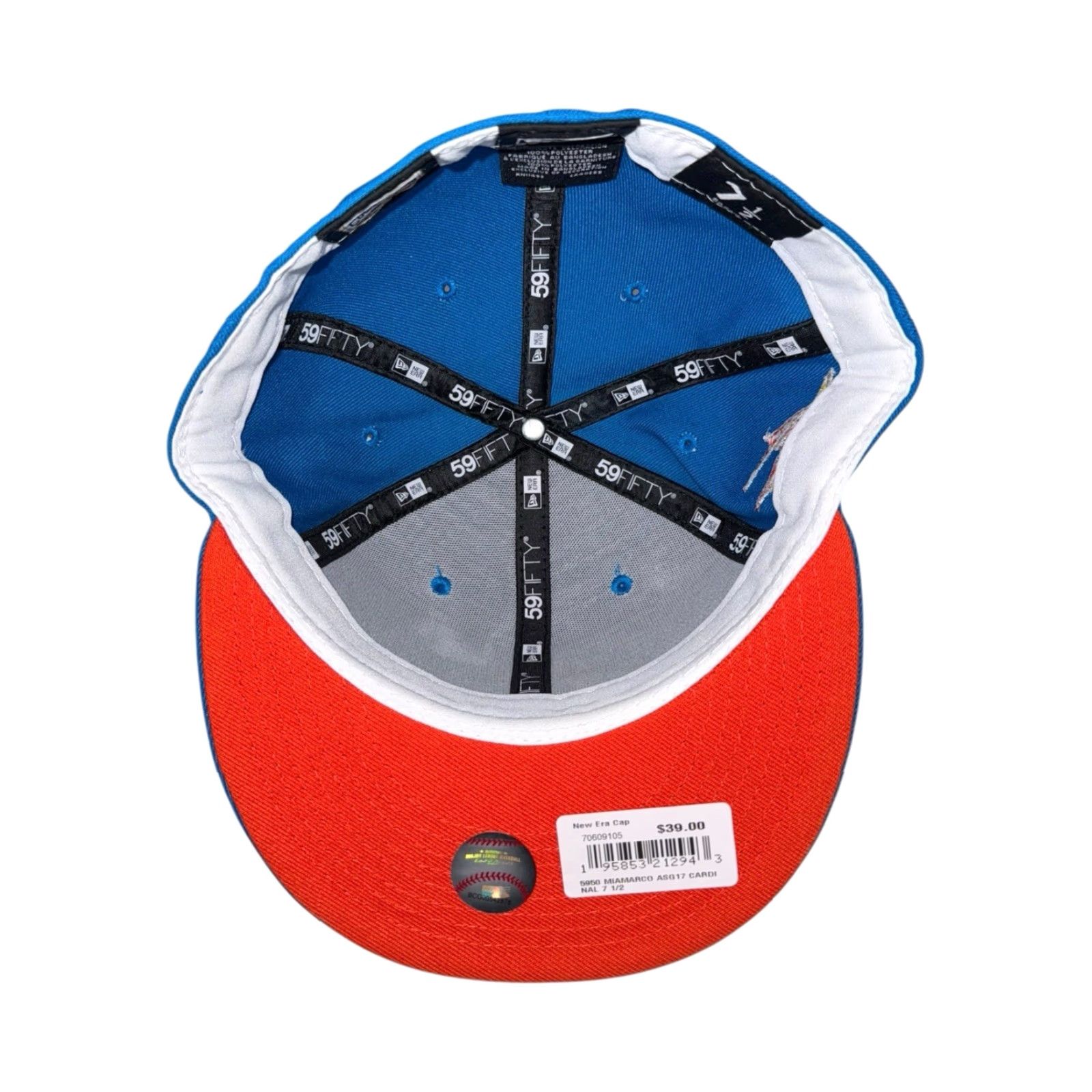 New Era New Era Hat Miami Marlins ASG All Star Game Club Exclusive Fitted Hat 7 1/2 Blue Mens Baseball Cap Stars Size 7 1/2 Size ONE SIZE - 5 Thumbnail