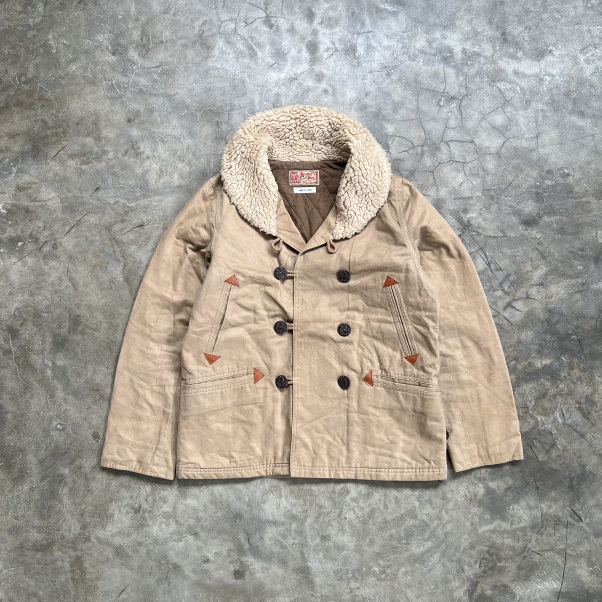 Beams Boy Peacoat Wool Fur Jacket