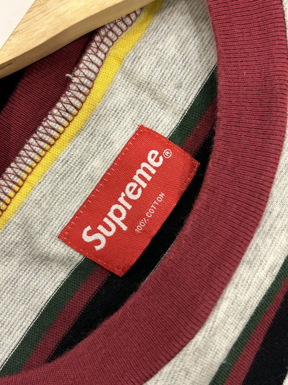 Supreme Supreme Heather Striped Tee Size US L / EU 52-54 / 3 - 3 Thumbnail