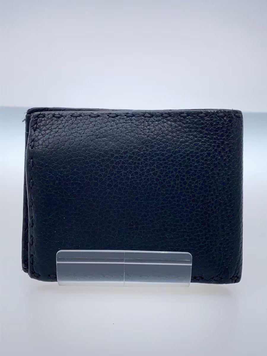 Fendi Fendi Selleria Stitch Leather Bi-Fold Wallet Black Size ONE SIZE - 2 Thumbnail