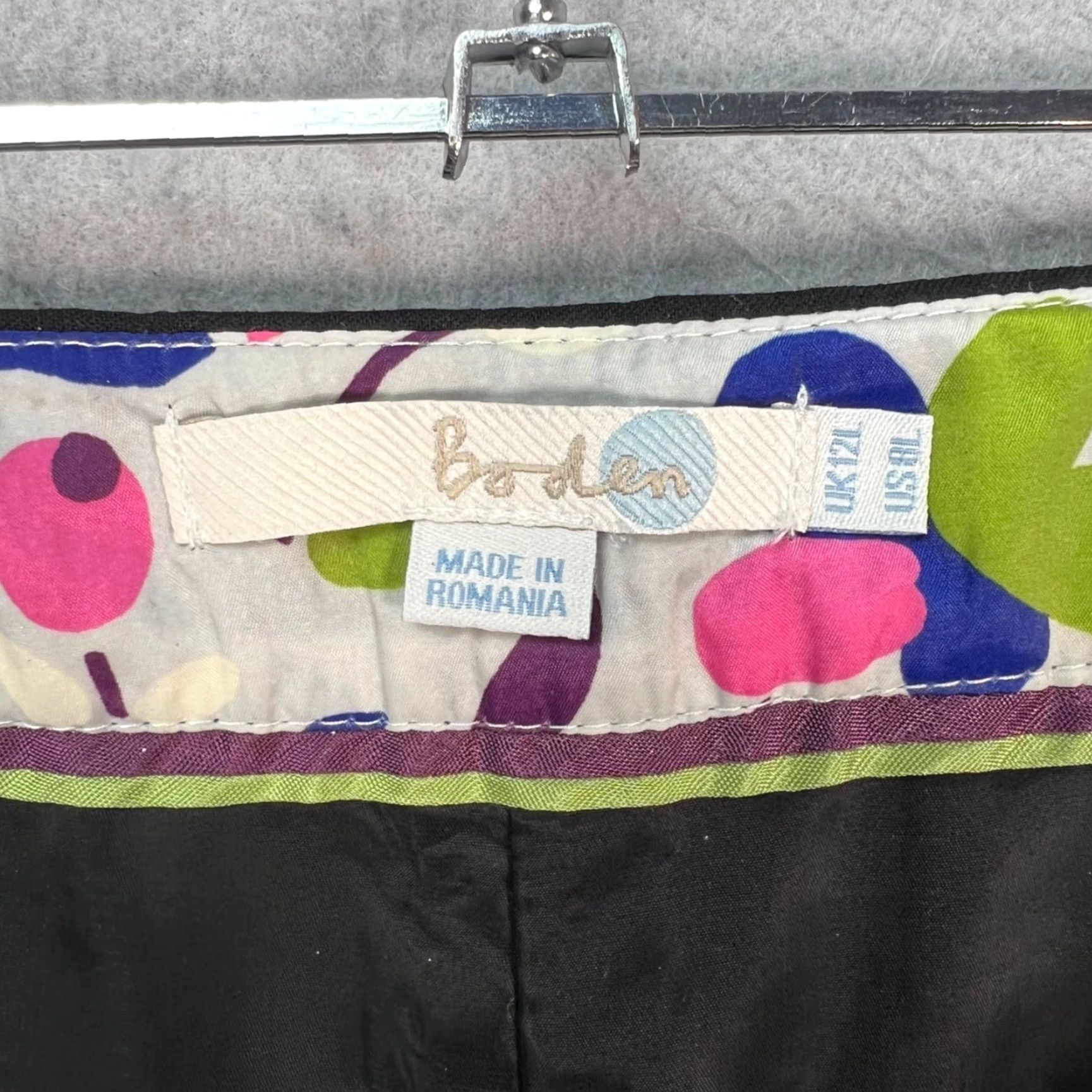 Boden Boden Womens Size 8L Black Slim Fit Trousers Cotton Blend Chino Pants Size 30" / US 8 / IT 44 - 3 Thumbnail