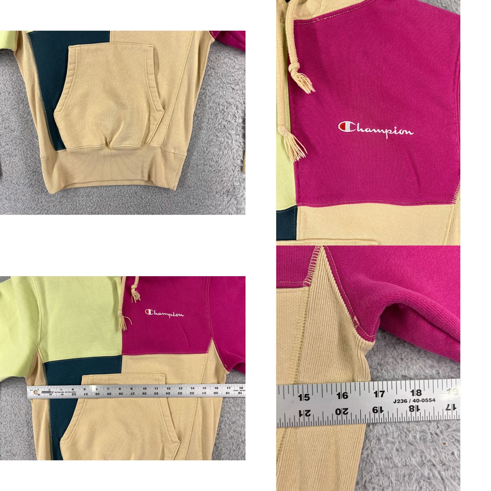 Champion Champion Reverse Weave Hoodie Colorblock Beige XS Adult Mens Long Sleeve Pullover Reversible Logo Weave Fashion Sweatshirt Size US XS / EU 42 / 0 - 8 Thumbnail
