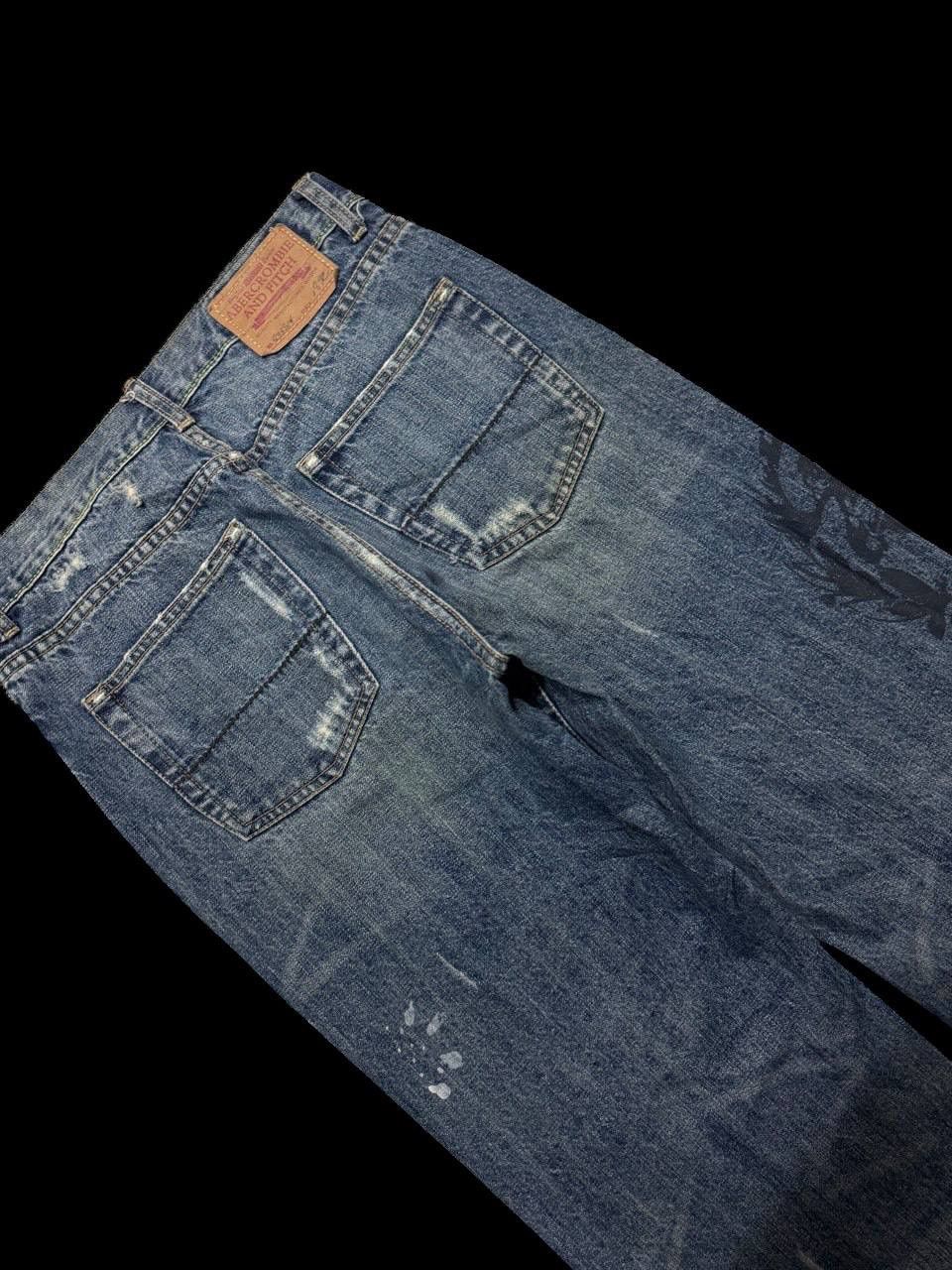 Abercrombie & Fitch BOOTCUT Sick Abrecrombie Mudwash Distress Tattoo Baggy Flare Size US 30 / EU 46 - 18 Thumbnail