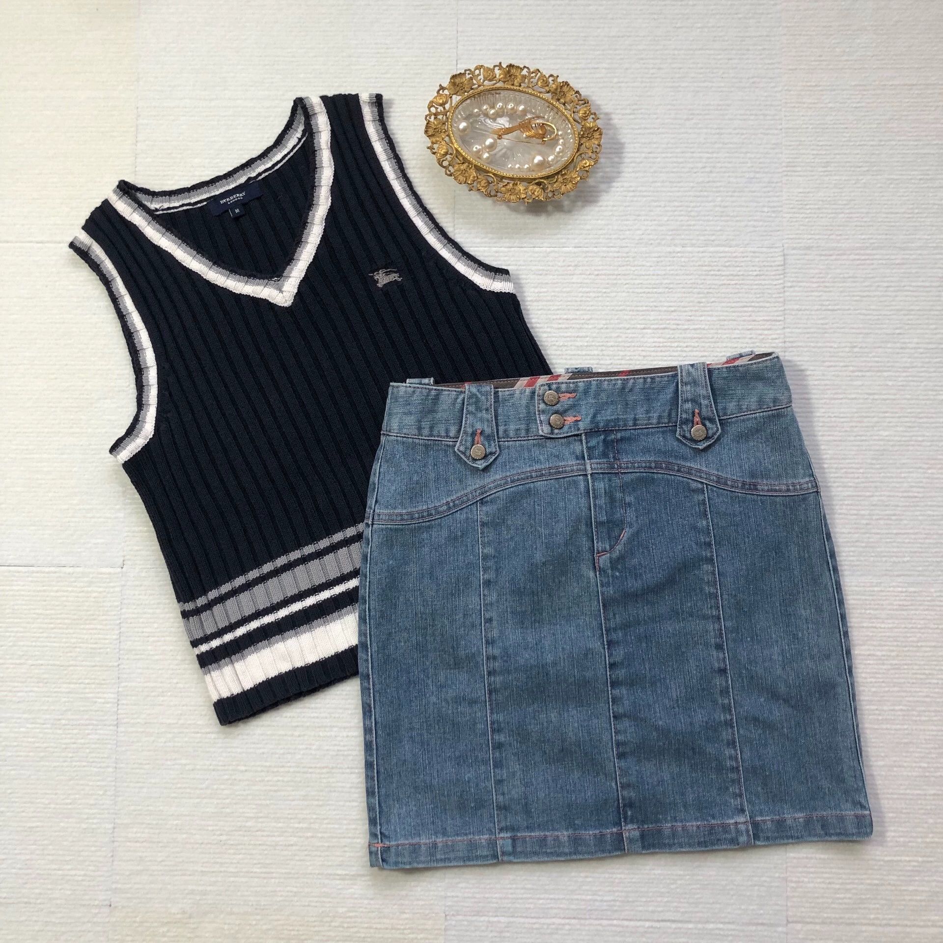 Burberry Burberry Denim Mini Skirt - dmc Size US 28 / EU 44 - 1 Thumbnail