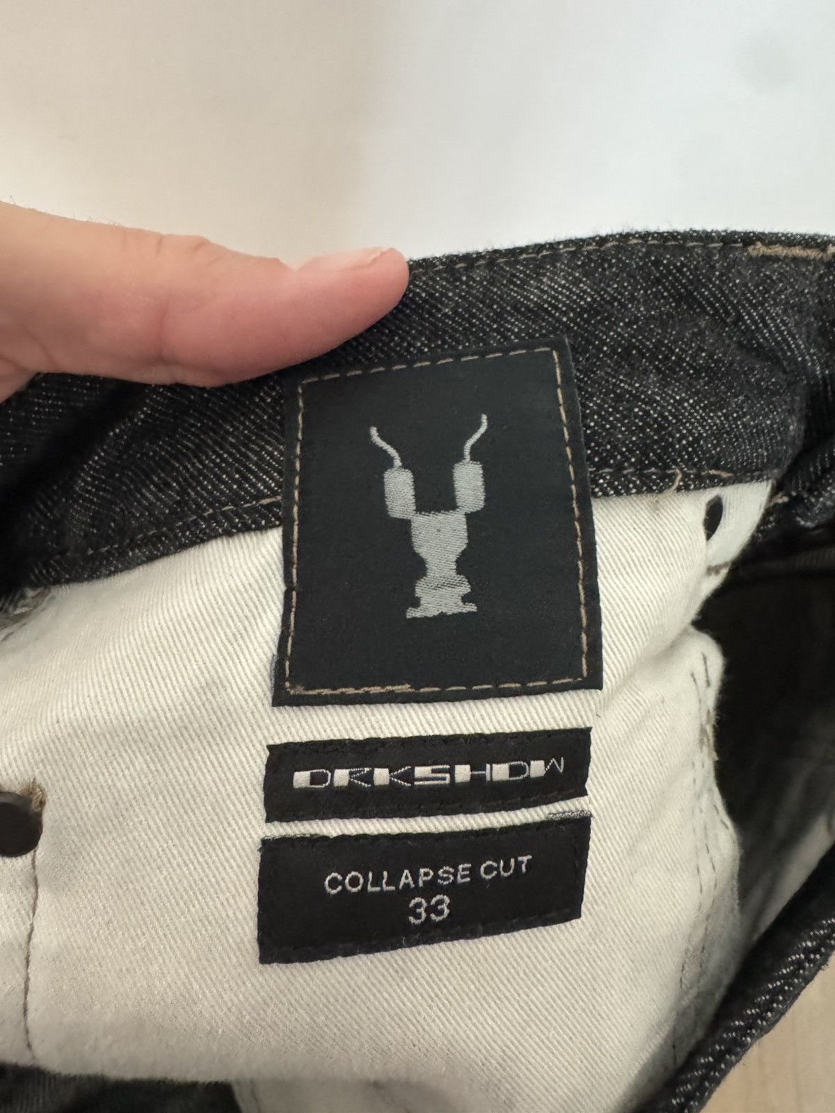 Rick Owens Rick Owens Collapse Cut Selvedge Waxed Denim Size US 33 - 7 Thumbnail