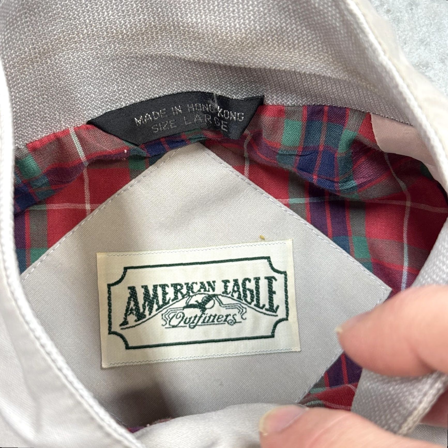 American Eagle Outfitters VINTAGE American Eagle Outfitters Jacket Mens L Beige Bomber Plaid Lined 90s Size US L / EU 52-54 / 3 - 7 Thumbnail