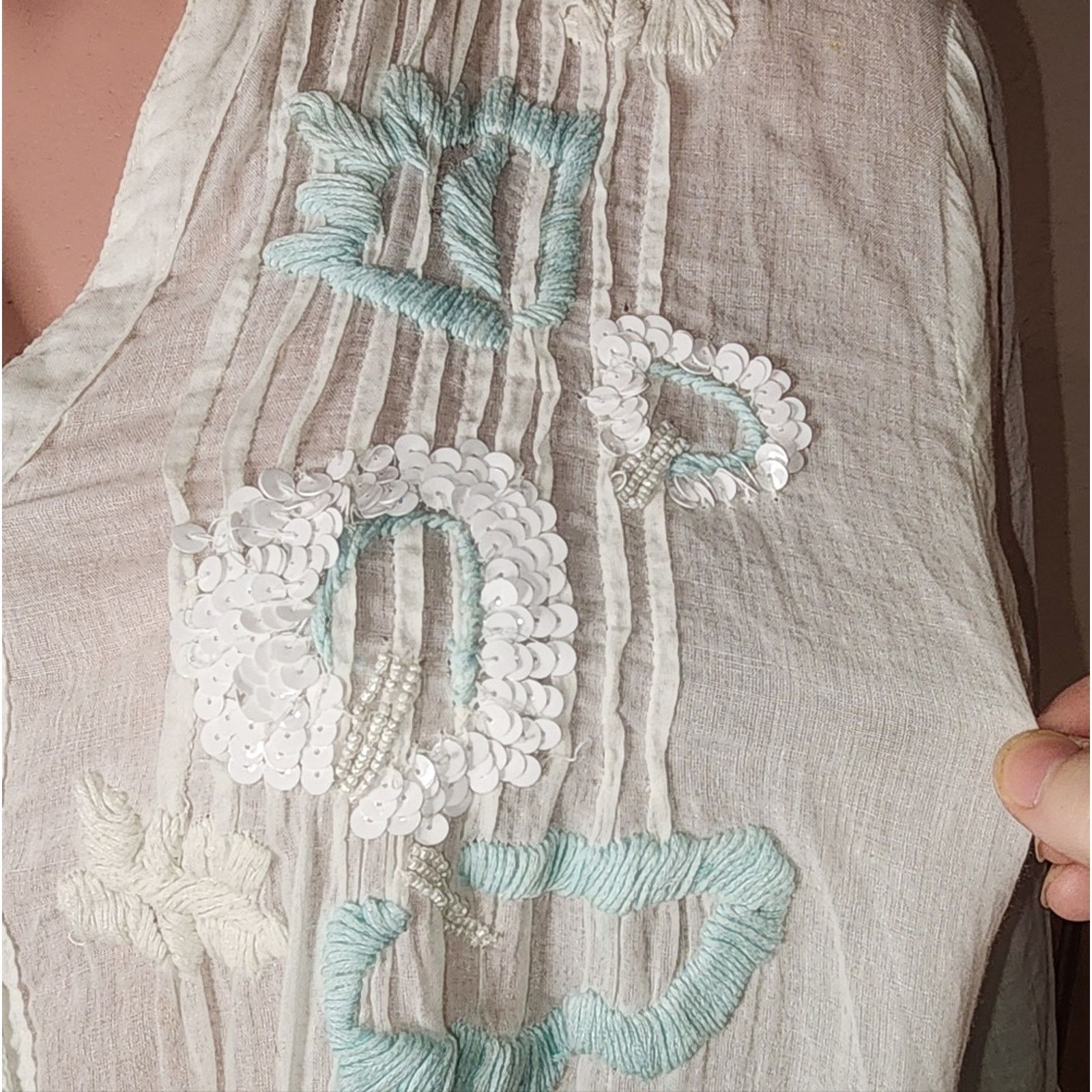 Other Bognar Blu White Green Ombre Dress Swim Cover M Size M / US 6-8 / IT 42-44 - 2 Thumbnail