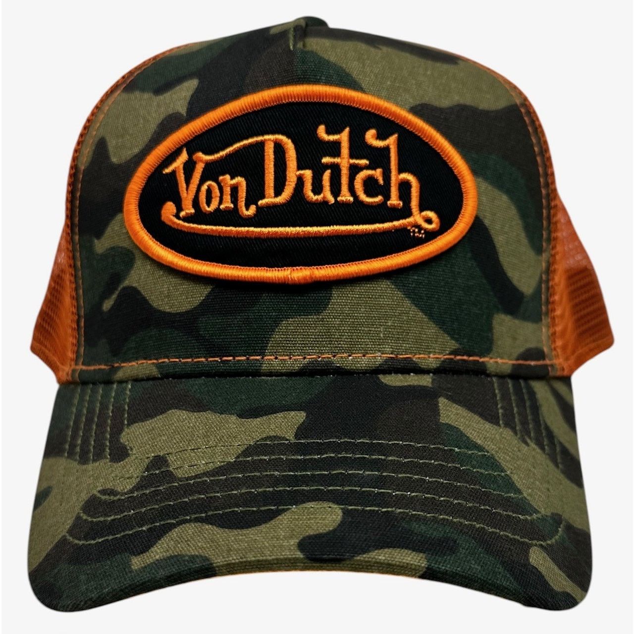 Von Dutch Von Dutch Trucker Hat Orange Camo Snapback Cap Size ONE SIZE - 2 Thumbnail