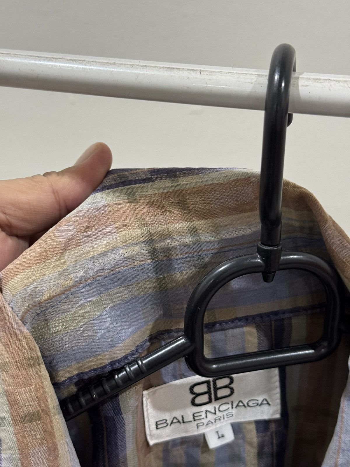 Vintage Balenciaga tartan windbreaker jacket