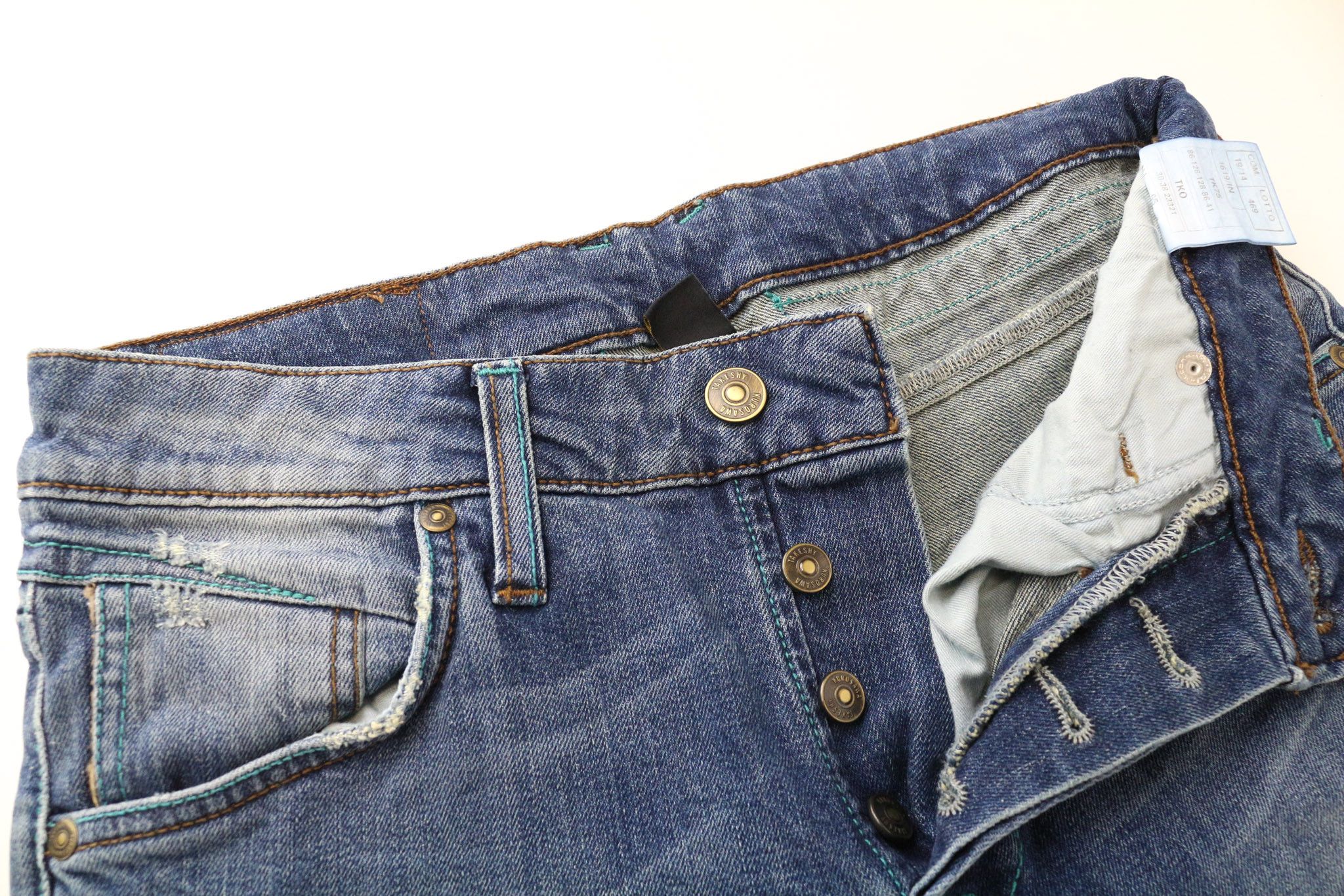 Takeshy Kurosawa W30 Slim Fit Washed Blue Cotton Stretch Jeans 75370 Size US 30 / EU 46 - 3 Thumbnail
