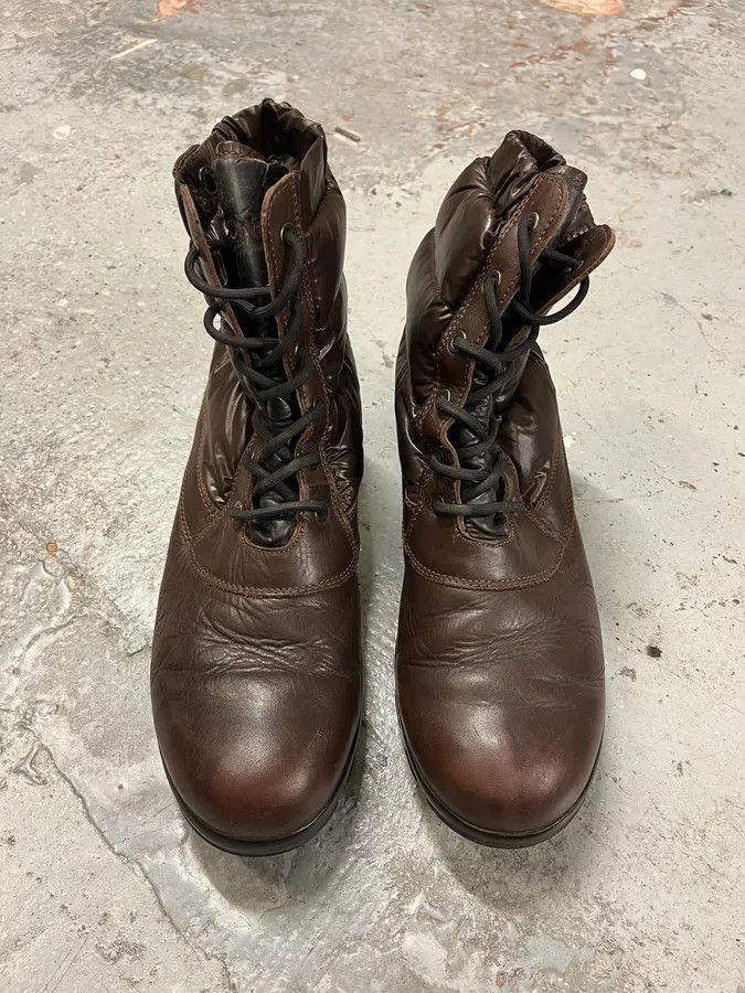 Moncler Moncler Brown Quilted Leather Boots Size US 10 / EU 43 - 2 Thumbnail