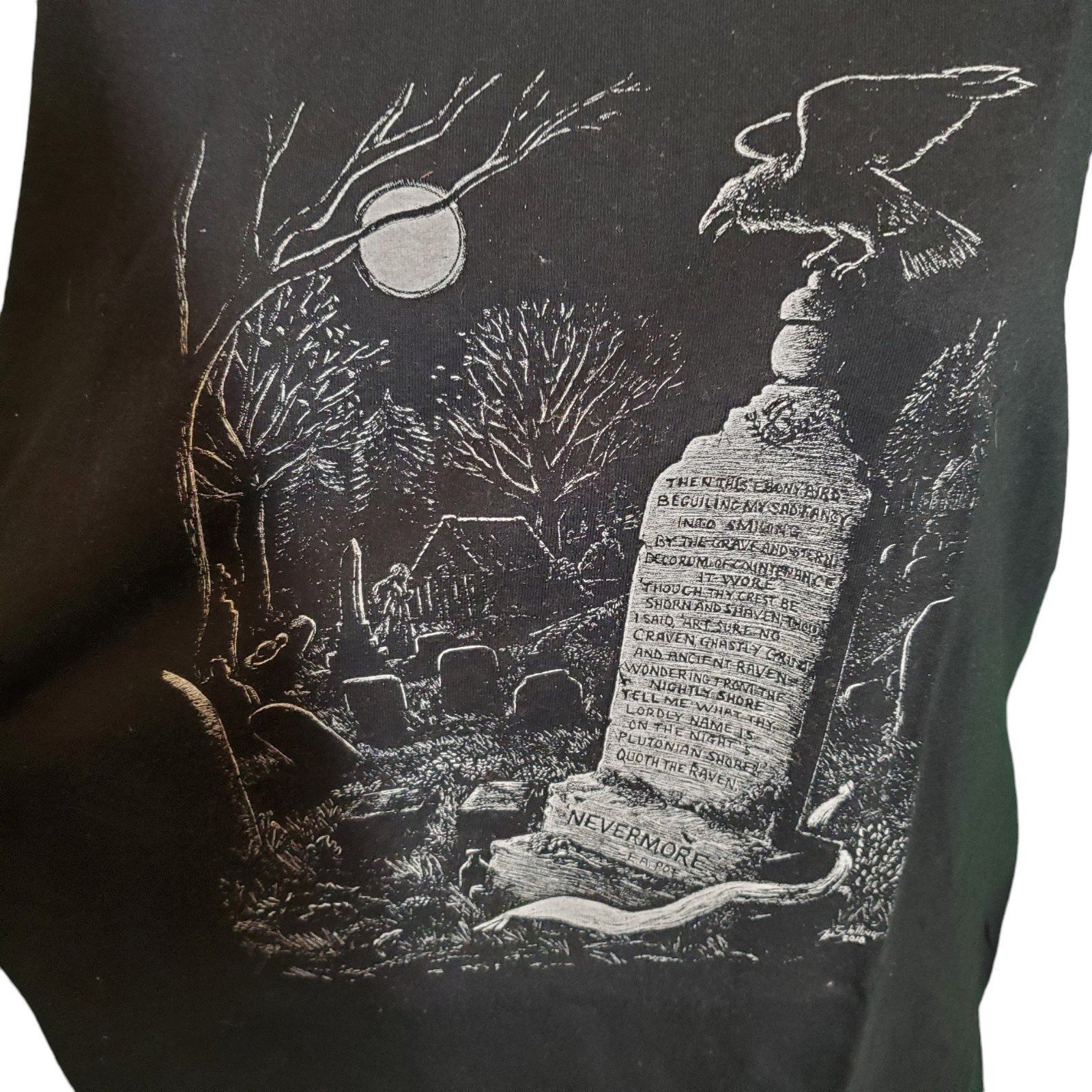 Vintage HM Schilling Art Vintage Edgar Allen Poe Nevermore Gravyard Size US XL / EU 56 / 4 - 2 Thumbnail