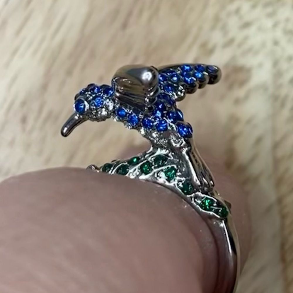Other Silver Hummingbird Ring, Stamped .925, 4-D Ring, Women's Sta Size ONE SIZE - 1 Thumbnail