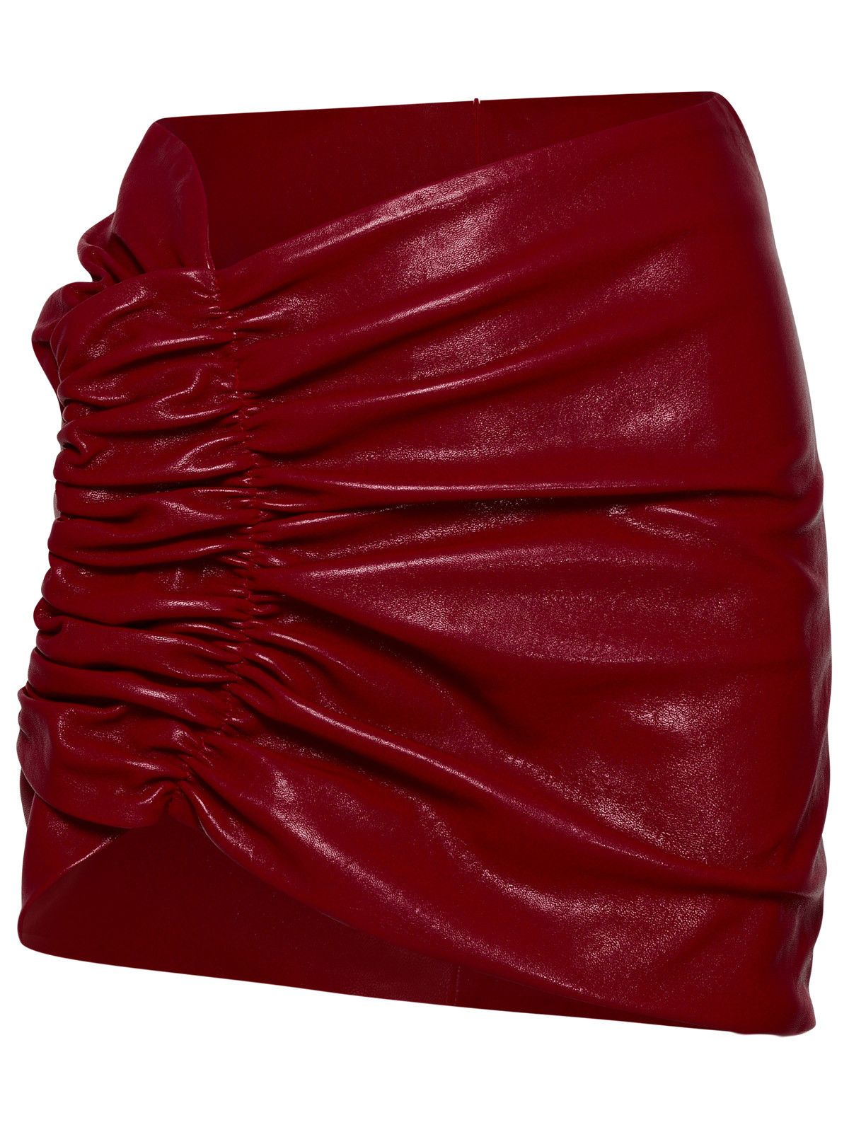 image of The Mannei Wishaw Black Leather Skirt in Red, Women's (Size 26)