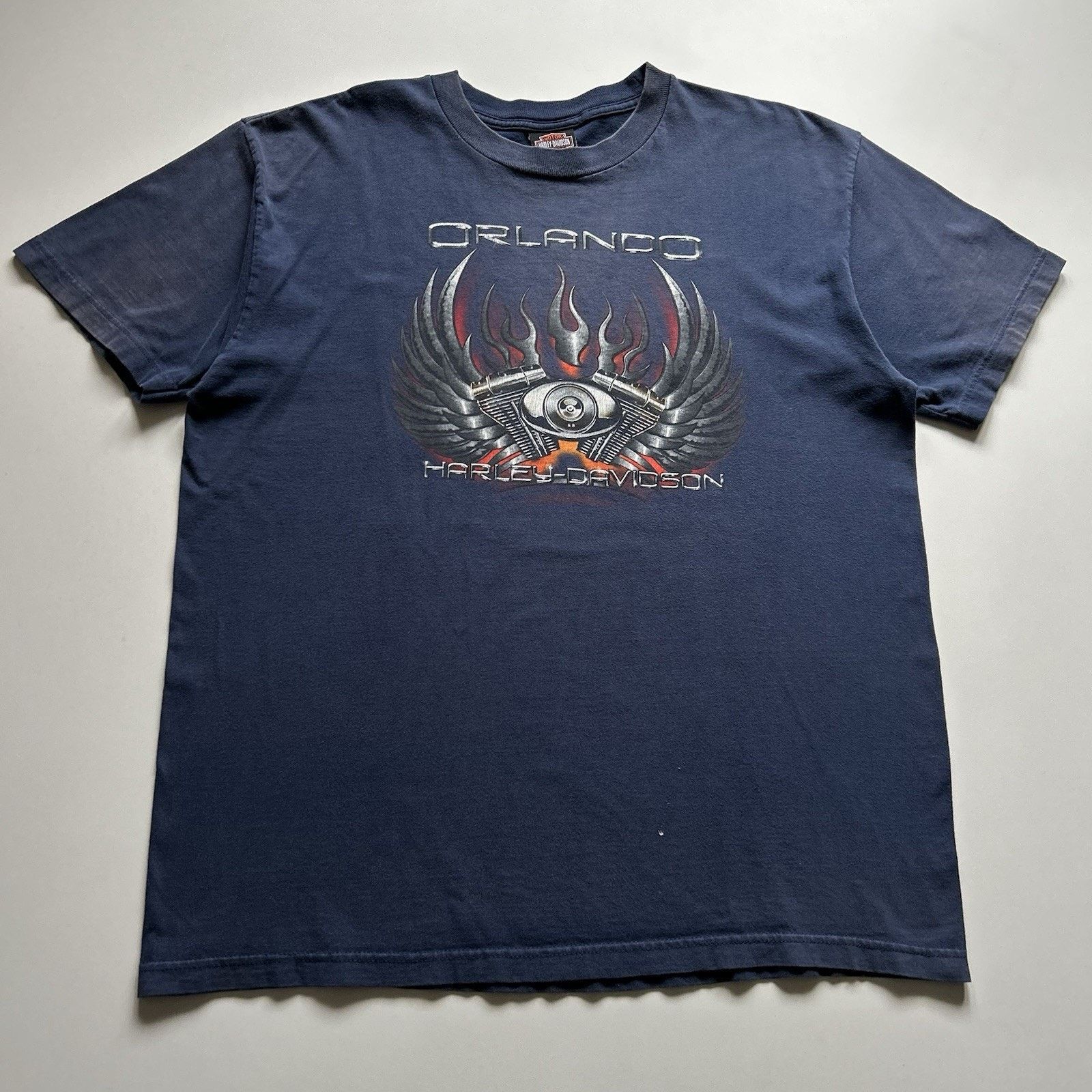 Harley Davidson × Vintage Vintage Harley Davidson T Shirt XL Faded Orlando Florida USA Size US XL / EU 56 / 4 - 1 Thumbnail