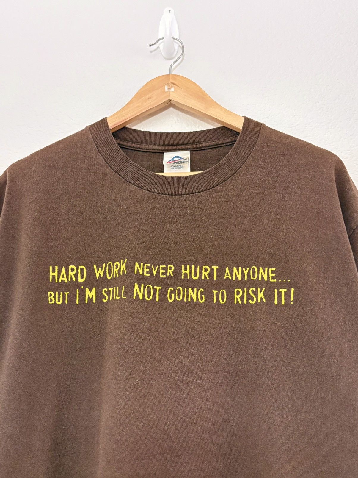 Vintage 00’s Hard Work Never Hurt Anyone Vintage Quote Tee Size US L / EU 52-54 / 3 - 1 Thumbnail