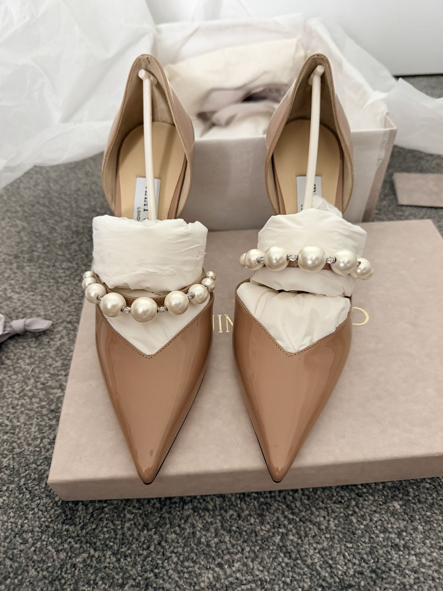 Jimmy Choo Jimmy Choo Aurelie 85 l 38 Ballet Pink/White Size US 8 / IT 38 - 4 Thumbnail
