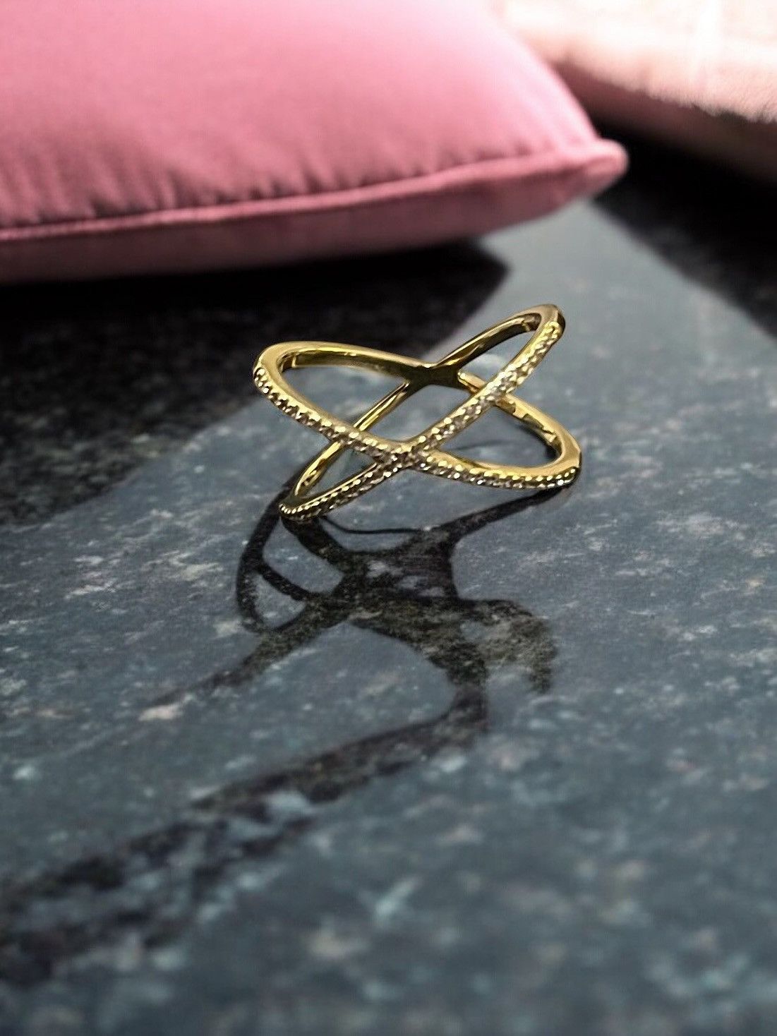 Other X-Shaped Cubic Zirconia Silk Scarf Ring for Women Size ONE SIZE - 2 Thumbnail