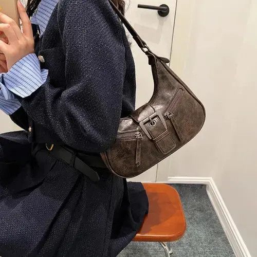 VIBE PU Leather Shoulder Bag Size ONE SIZE - 6 Thumbnail