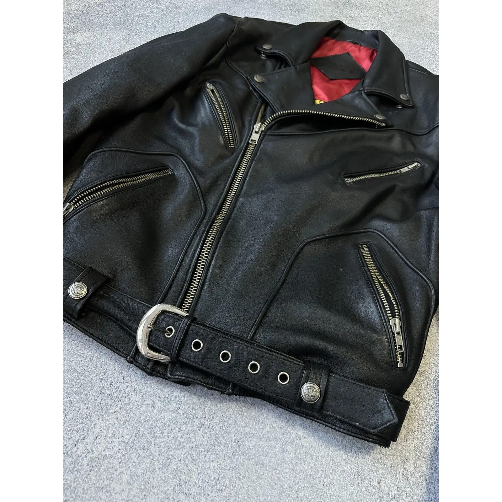 Vintage VTG IXS Highway Star Biker Heavy Leather Jacket Size US L / EU 52-54 / 3 - 13 Thumbnail
