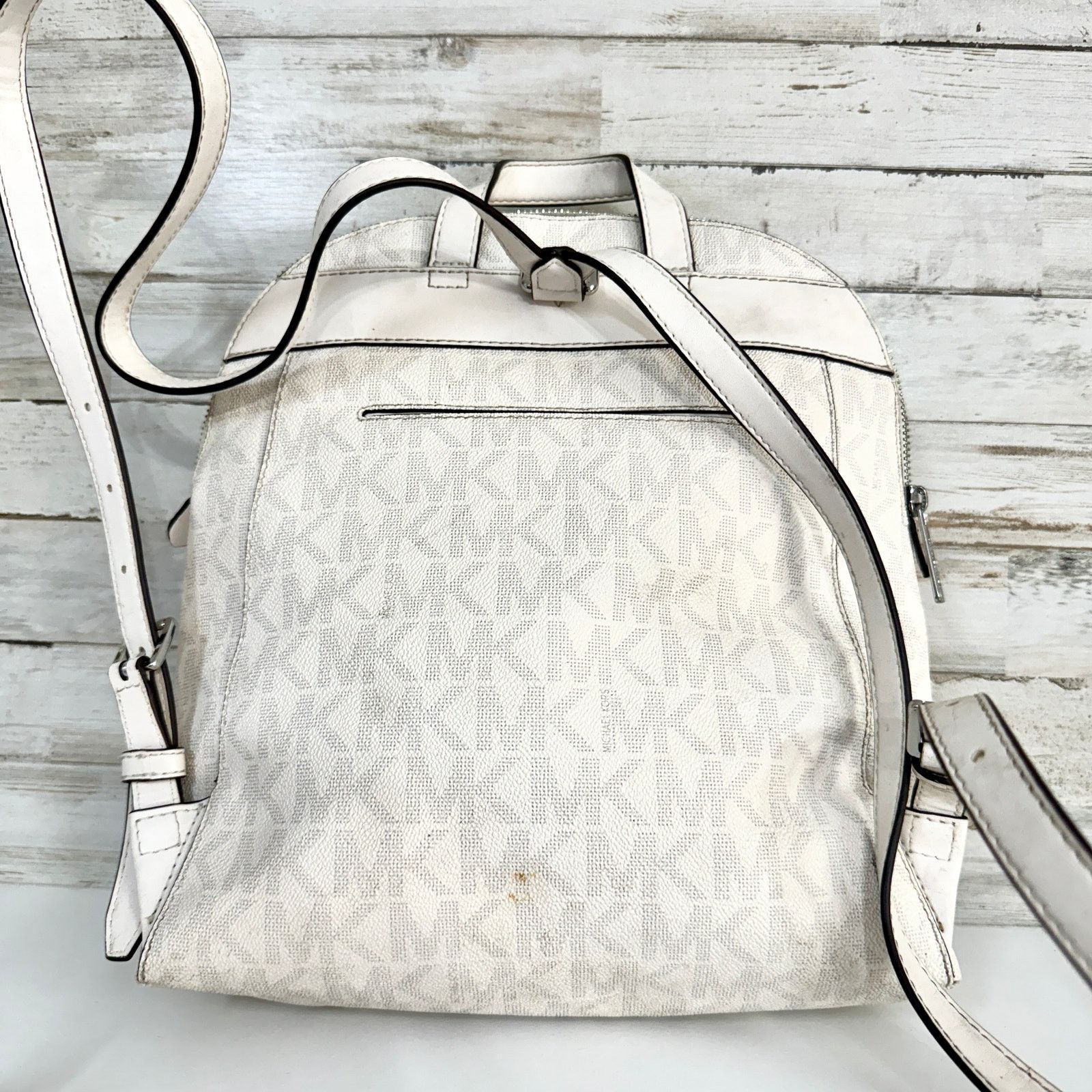 Michael Kors Michael Kors Dallas Medium Slim Backpack MK Soft Sky White Size ONE SIZE - 7 Thumbnail