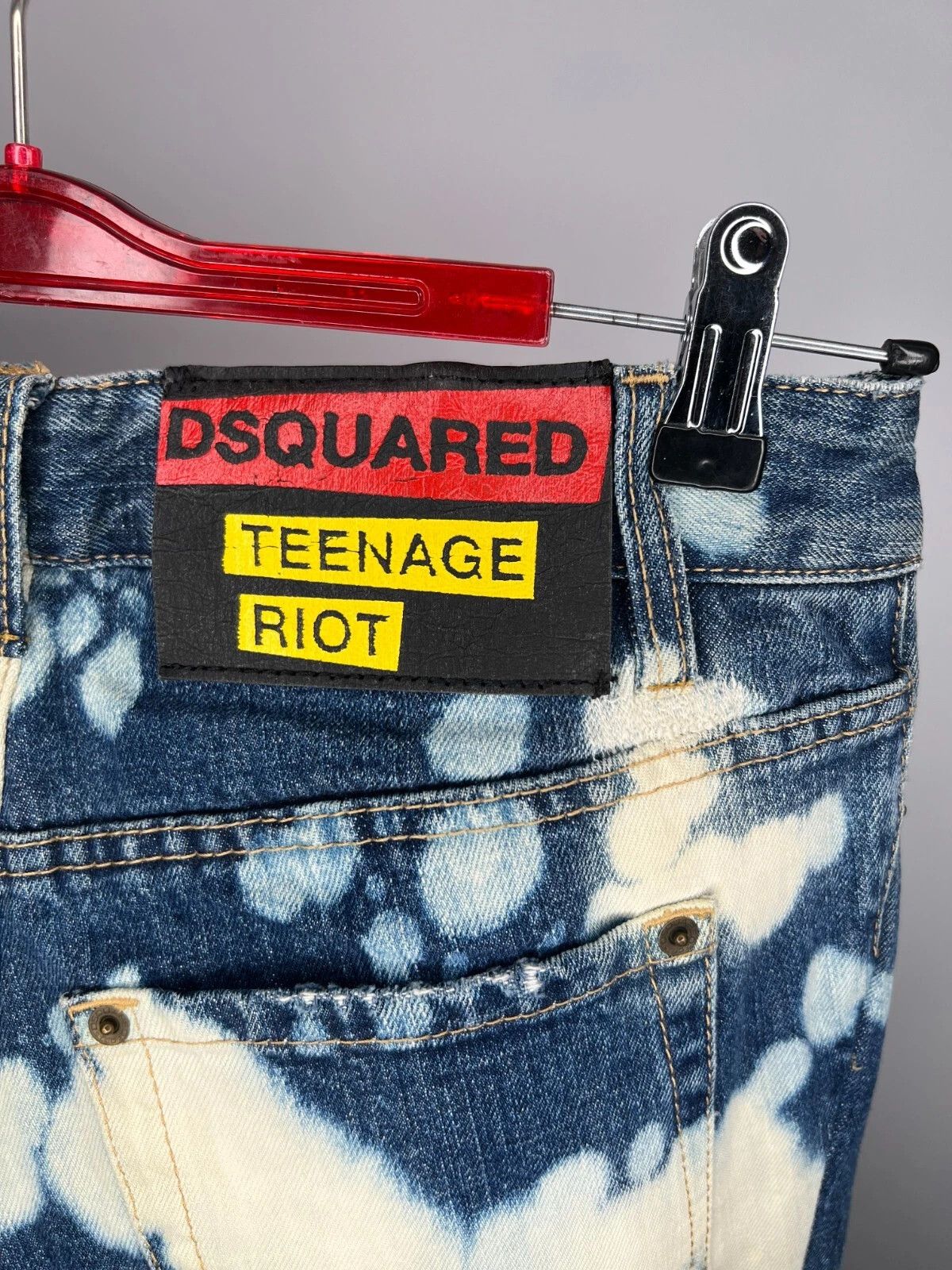 Dsquared2 DSQUARED2 Women's Jeans Blue Tie Dye Distressed Denim Pants Size 30" / US 8 / IT 44 - 9 Thumbnail