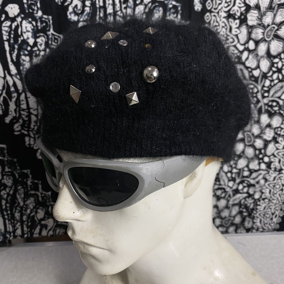 If Six Was Nine × Japanese Brand × Le Grande Bleu (L.G.B.) 2000s y2k studded baret mohair hats Size ONE SIZE - 4 Thumbnail