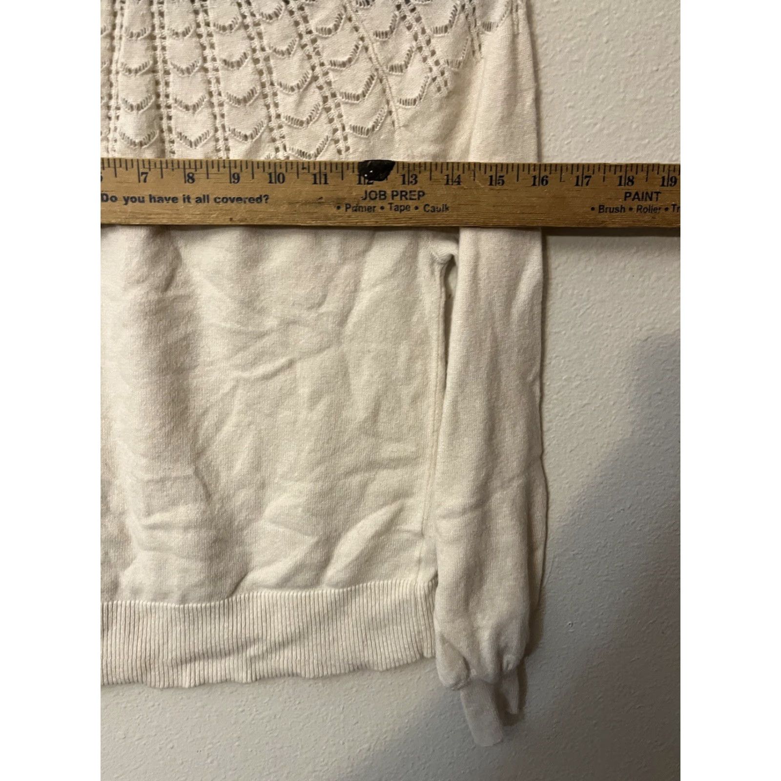 Loft LOFT Sweater Women's Cable Knit Open Knit Ivory Pullover XS Mock Neck Raglan Long Sleeve Size XS / US 0-2 / IT 36-38 - 6 Thumbnail