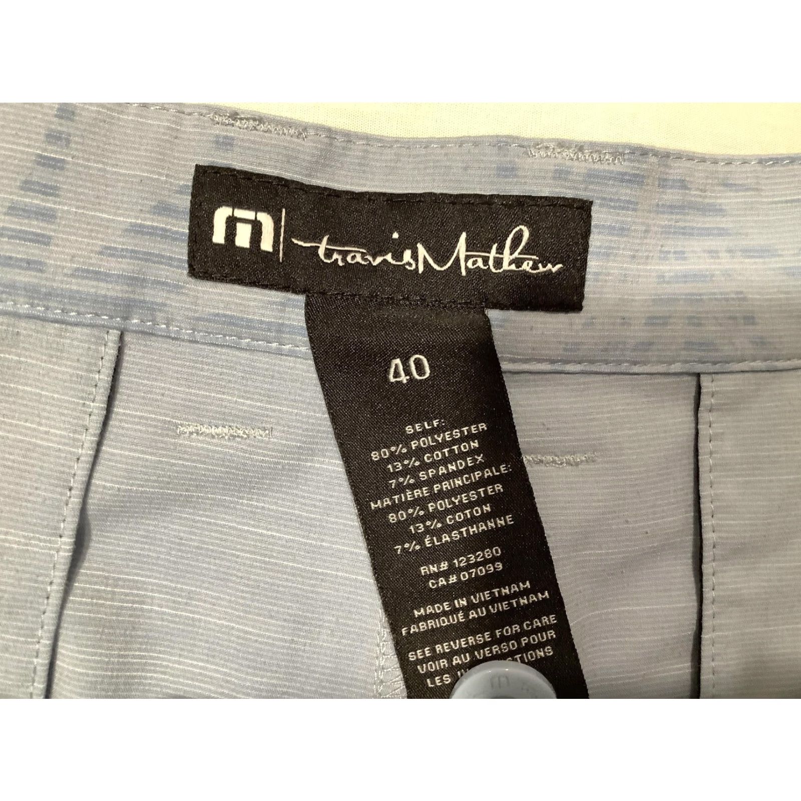 TravisMathew Travis Mathew Shorts Mens 40 Blue Palm Print Stretch Golf Chino 10in Casual Size US 40 / EU 56 - 4 Thumbnail