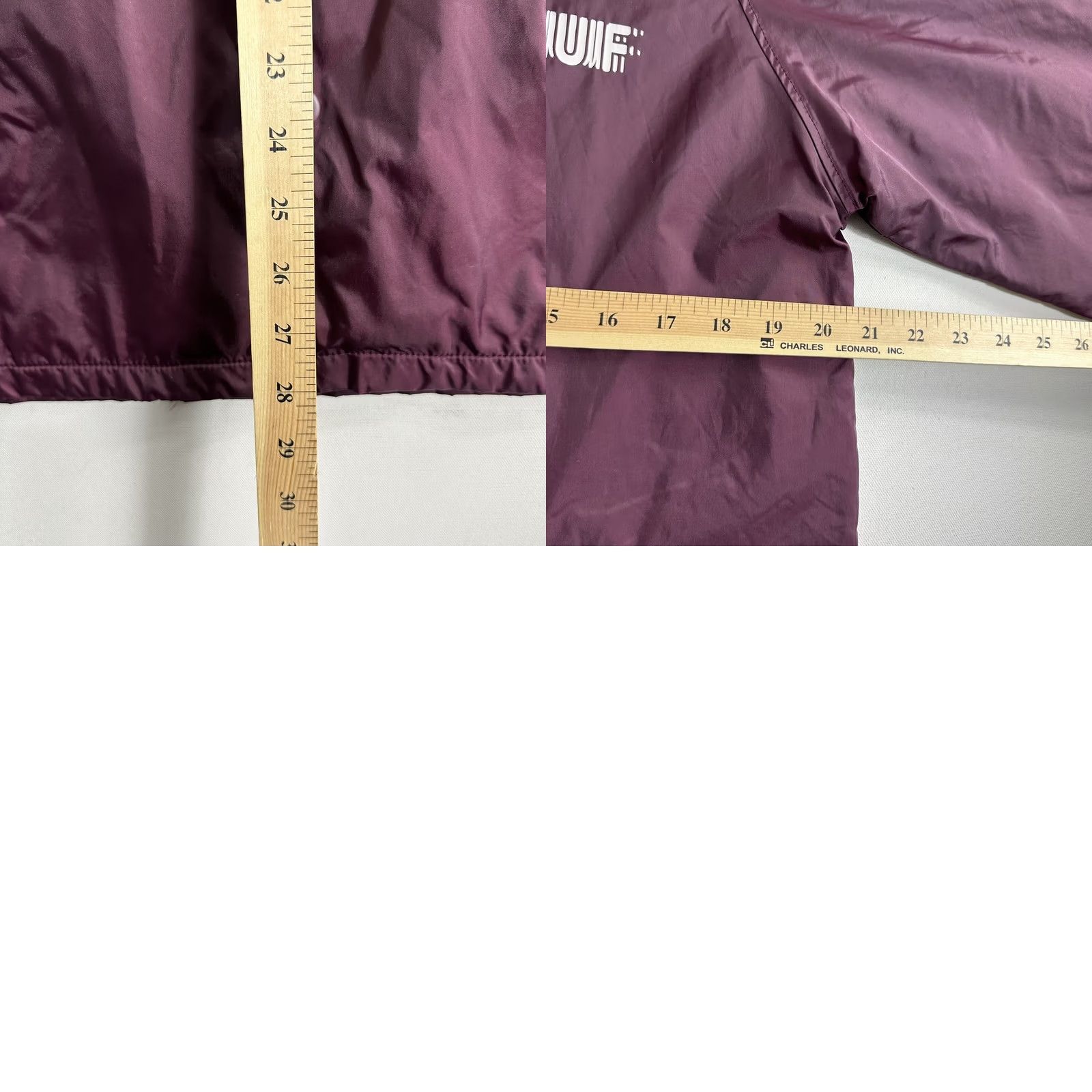 Huf HUF Set H Coaches Jacket Mens Size Small Maroon Snap Button Windbreaker Size US S / EU 44-46 / 1 - 8 Thumbnail