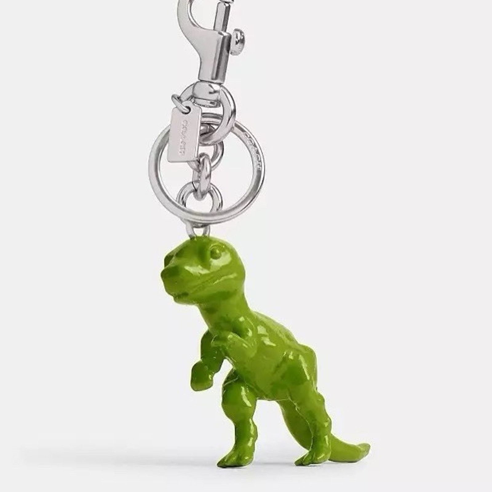 Coach NWT COACH T Rex Bag Charm Silver/Green CAX75（no bag） Size ONE SIZE - 5 Thumbnail