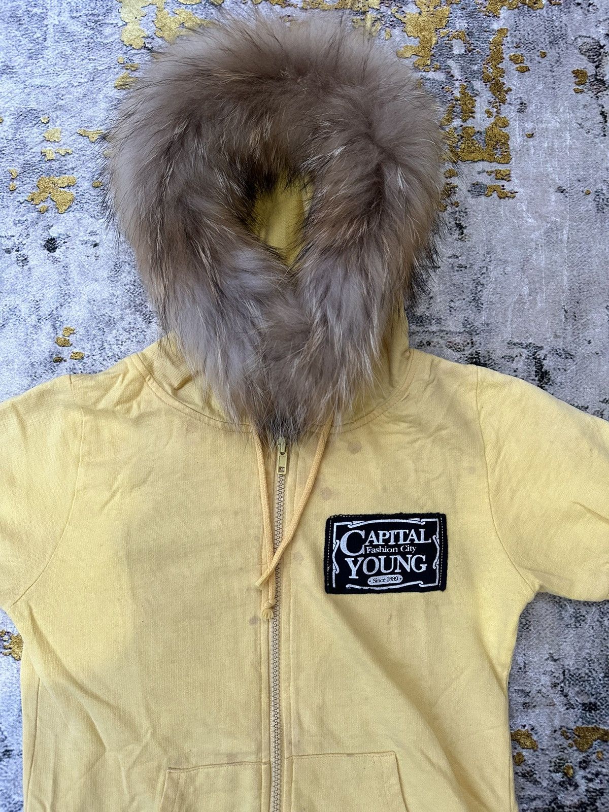 If Six Was Nine RADIC CREATION YELLOW FUR ZIP HOODIE SHORT SLEEVE LGB STYLE Size S / US 4 / IT 40 - 4 Thumbnail