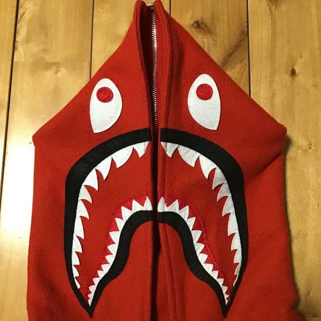 Bape BAPE Leather Sleeve Shark Hoodie Varsity Jacket APE NIGO Size US M / EU 48-50 / 2 - 4 Thumbnail