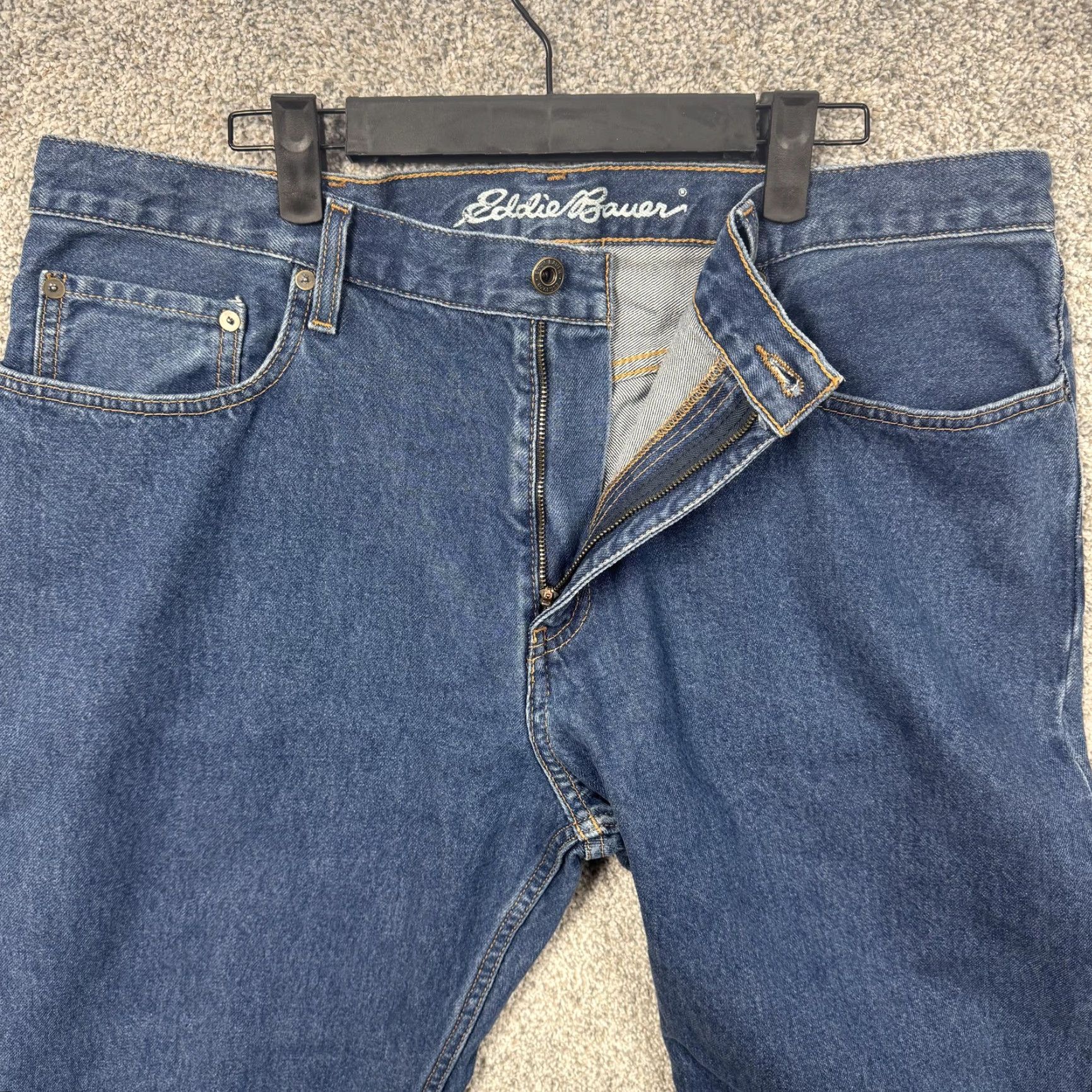 Eddie Bauer Eddie Bauer Jeans Mens 37x28.5 Relaxed Fit Straight Blue Denim Classic Casual Jeans Size US 36 / EU 52 - 7 Thumbnail