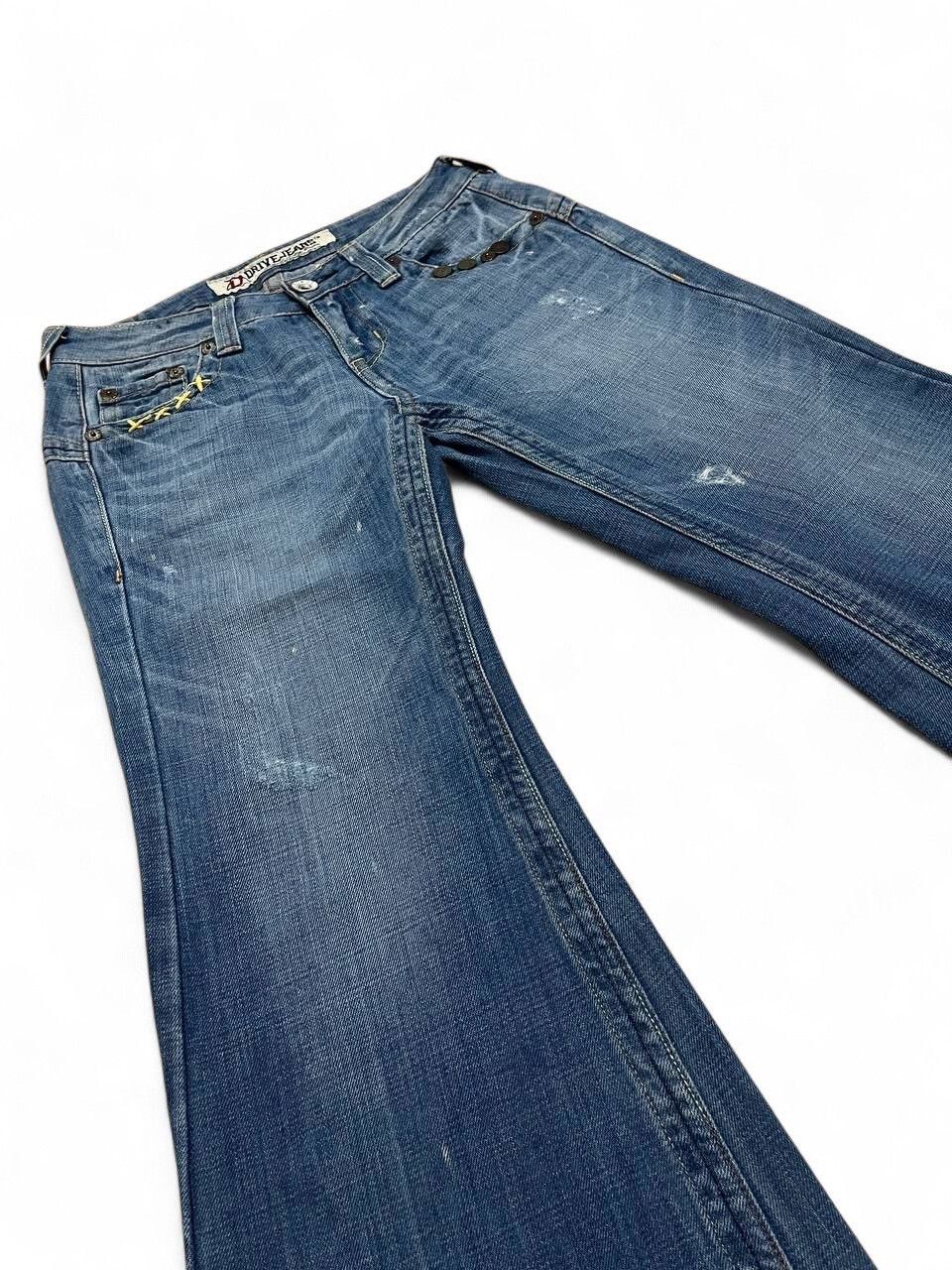 Hysteric Glamour Flared drive Jeans distressed low rise wideleg embroided Size US 29 - 8 Thumbnail
