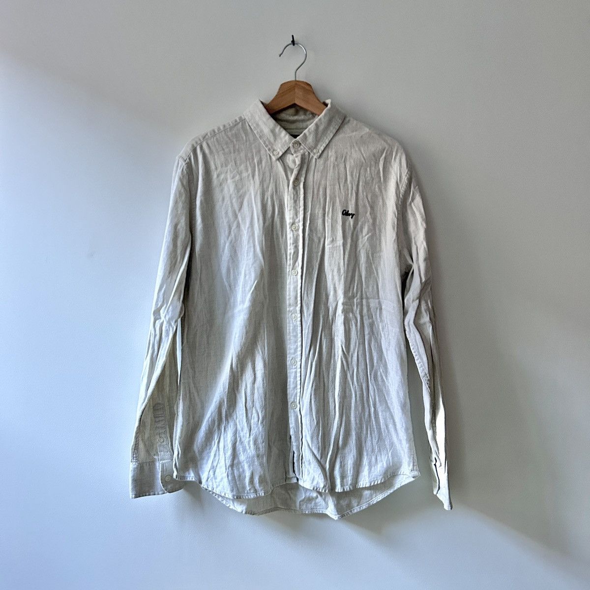 Obey obey cream button down Size US L / EU 52-54 / 3 - 1 Thumbnail