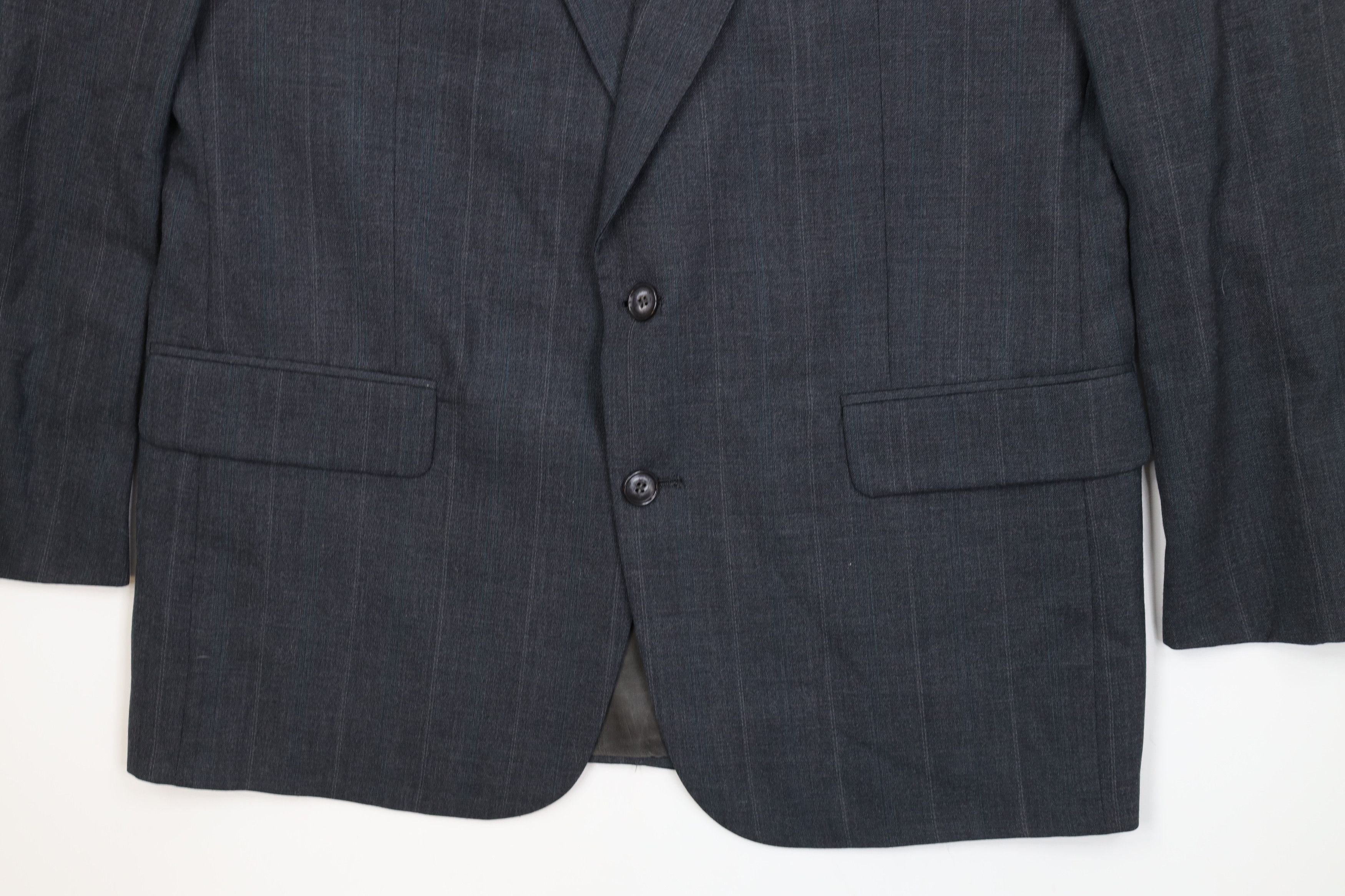 Vintage Vintage 90s Streetwear 2 Piece Worsted Wool Striped Suit Size 42L - 6 Thumbnail