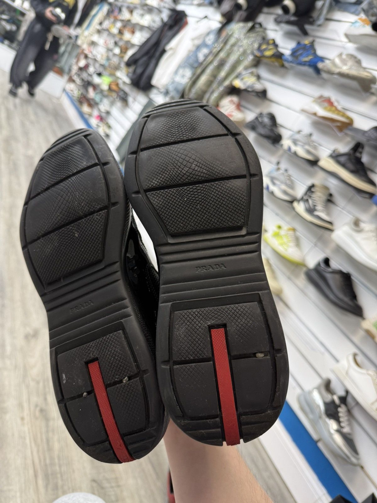Prada Prada Cup Sneakers - Black / Red Size US 10.5 / EU 43-44 - 4 Thumbnail
