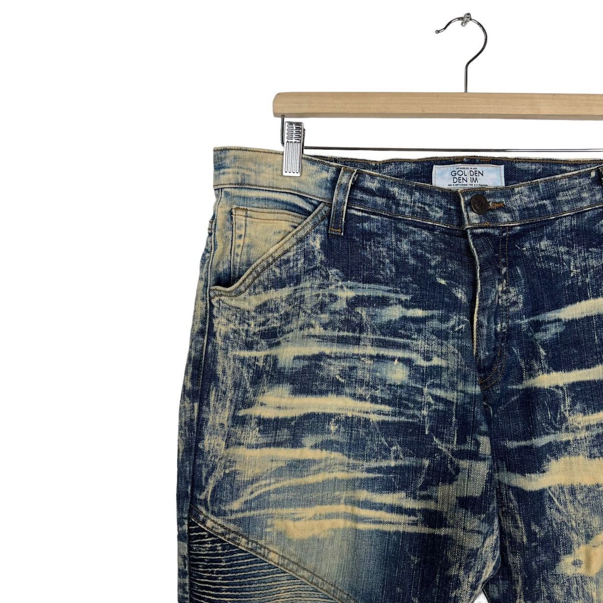 Golden Denim 🔥 GOLDEN DENIM DYED ACID WASH BIKER STRECH SLIM FITS Size US 36 / EU 52 - 6 Thumbnail