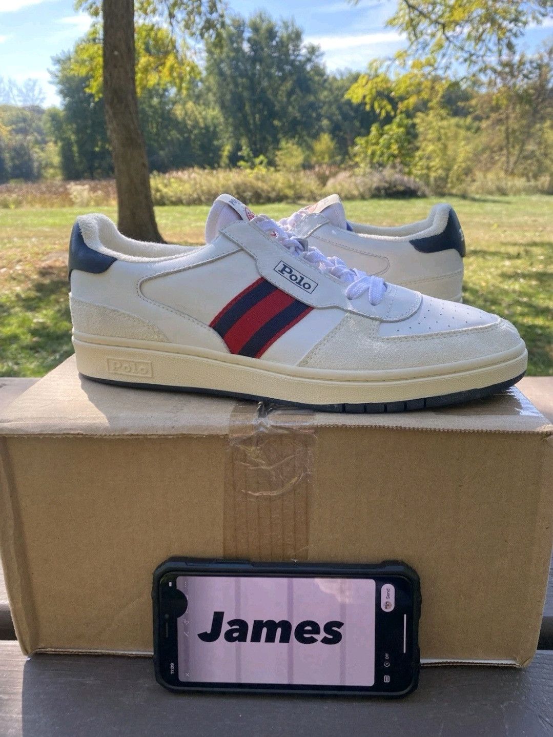 Ralph Lauren Ralph Lauren Polo Court Sneakers White Navy Red Retro 005 Size US 9 / EU 42 - 1 Thumbnail