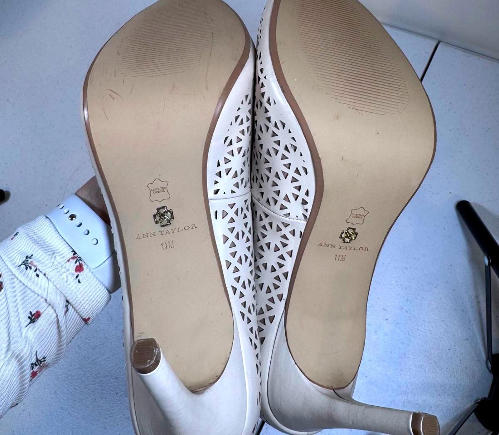 Ann Taylor Stylish Beige Peep-Toe Heels Size US 11 / IT 41 - 4 Thumbnail